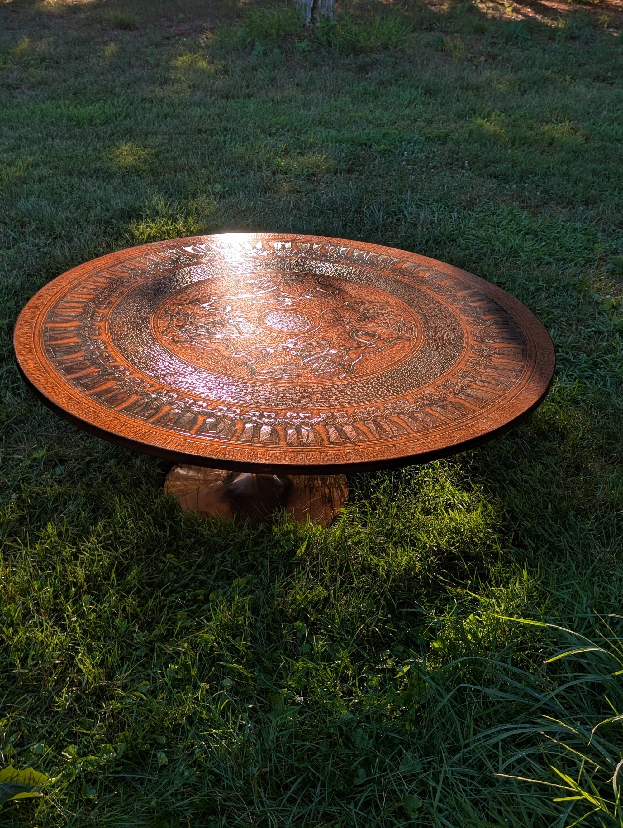 Stamped Copper Coffee Table by VAD Trævarefabrik