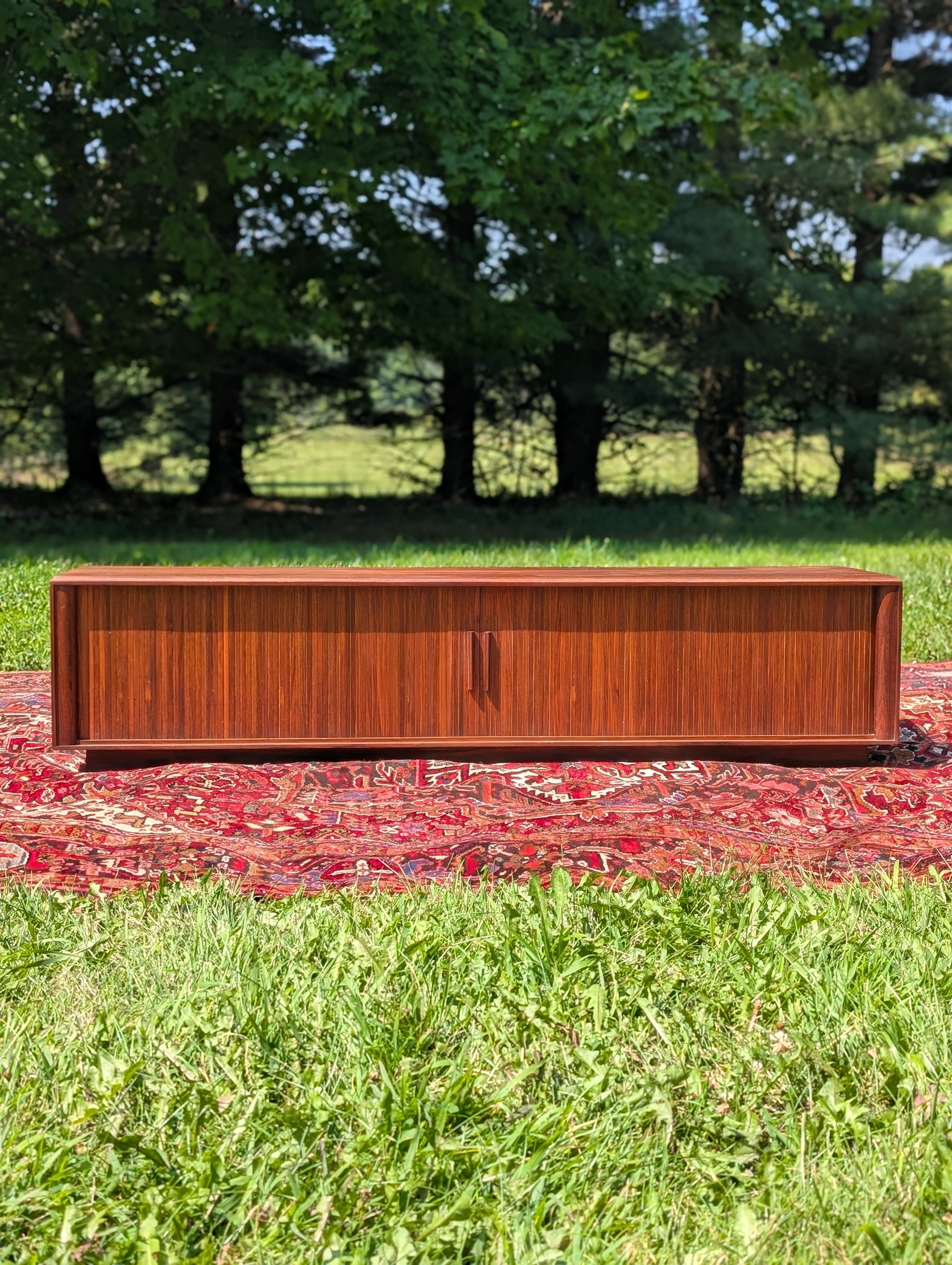 Barzilay Walnut Tambour Door Credenza, circa 1970's