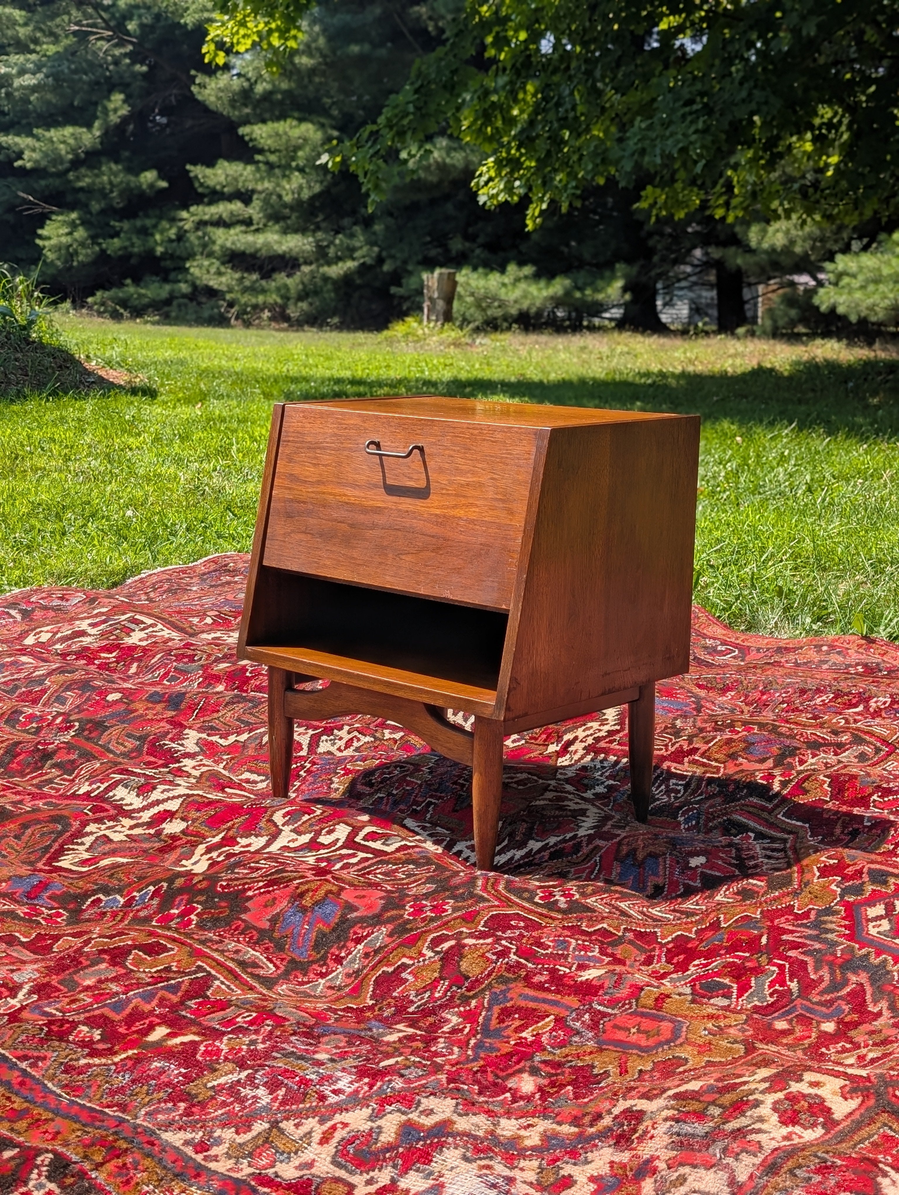 Merton Gershun for American of Martinsville Walnut Nightstand-1960's