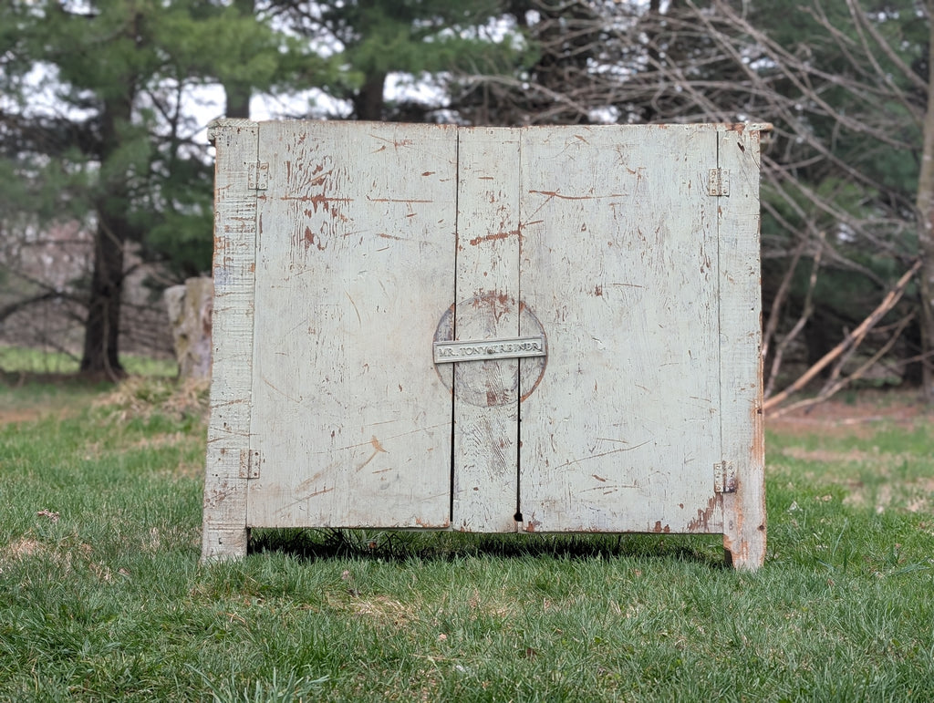 Primitive Mint Green Storage Cabinet