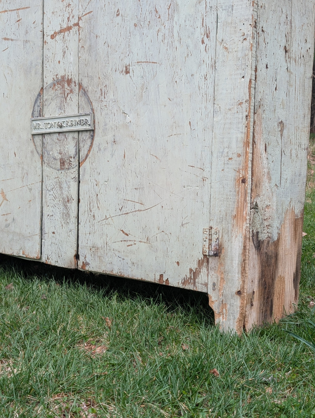 Primitive Mint Green Storage Cabinet