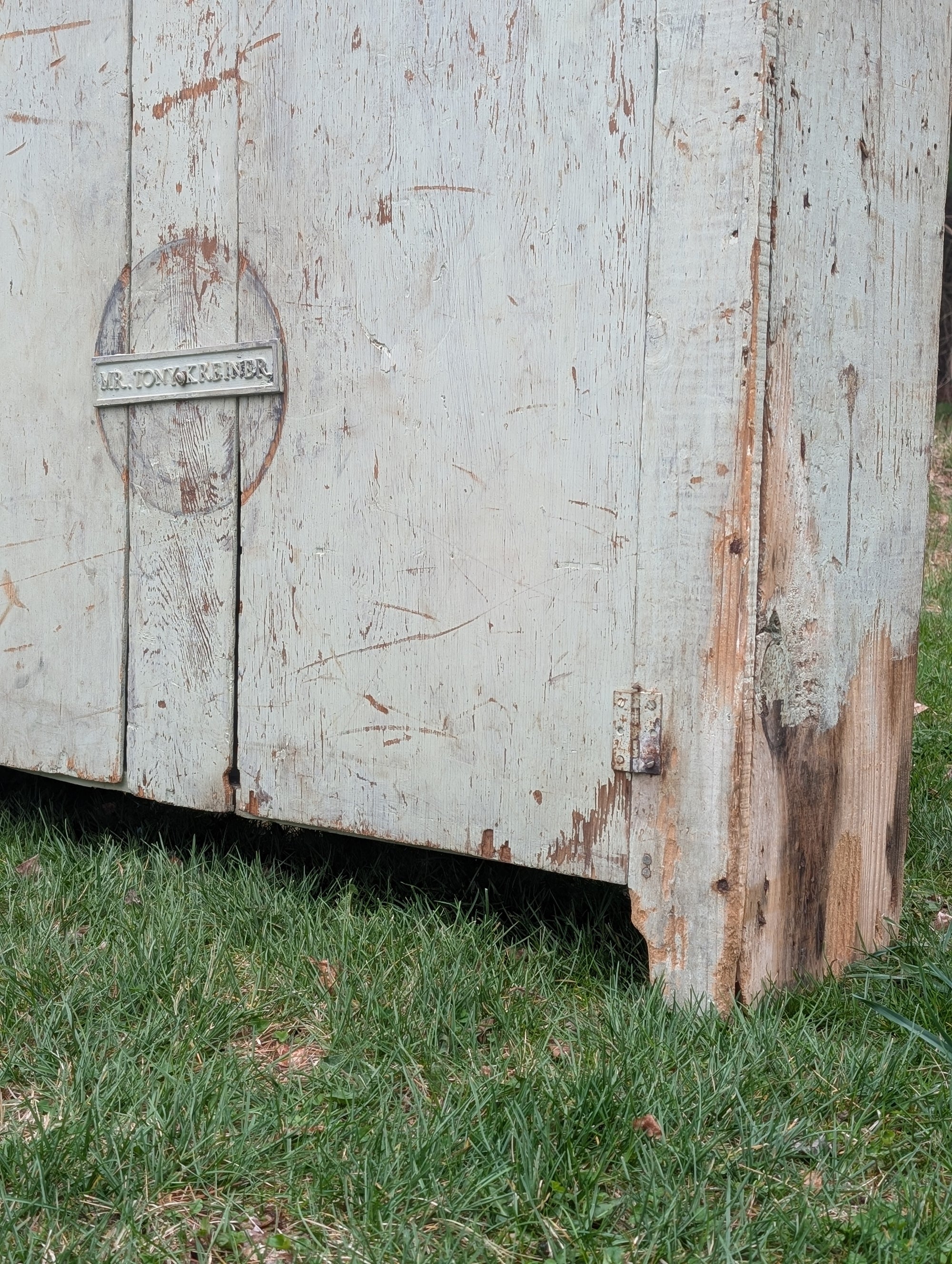 Primitive Mint Green Storage Cabinet