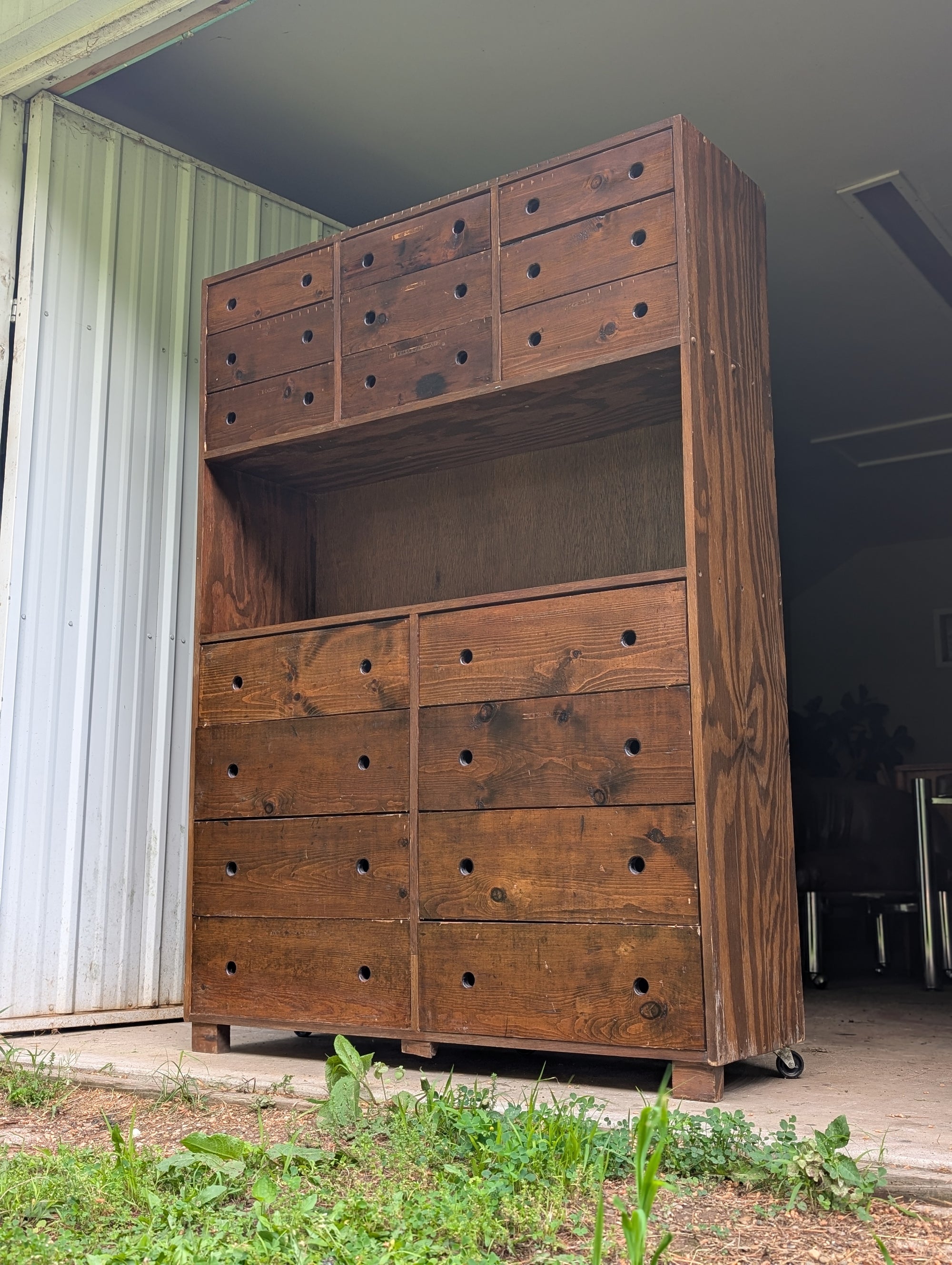 Primitive 17-Drawer Apothecary Storage Cabinet