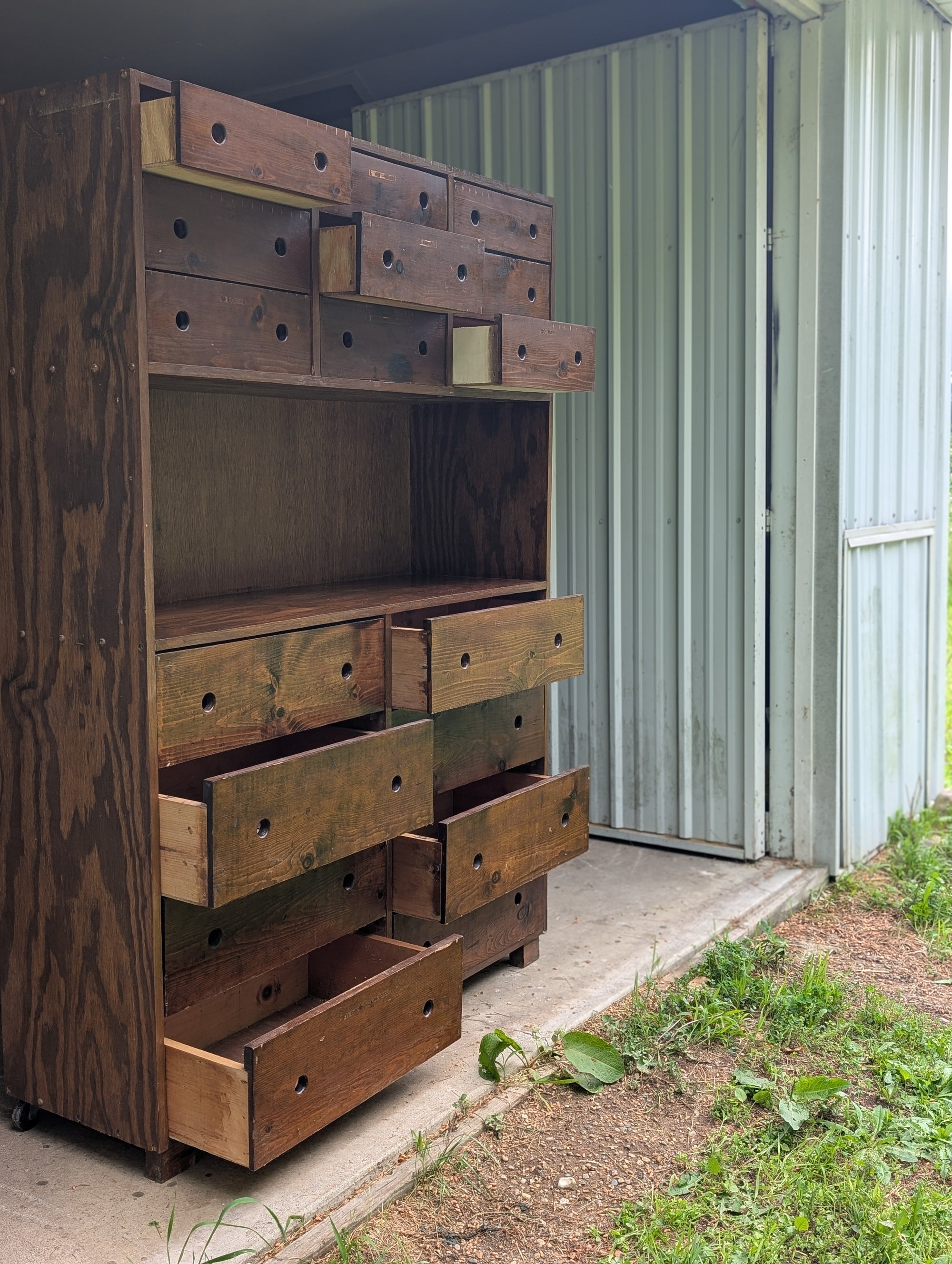 Primitive 17-Drawer Apothecary Storage Cabinet