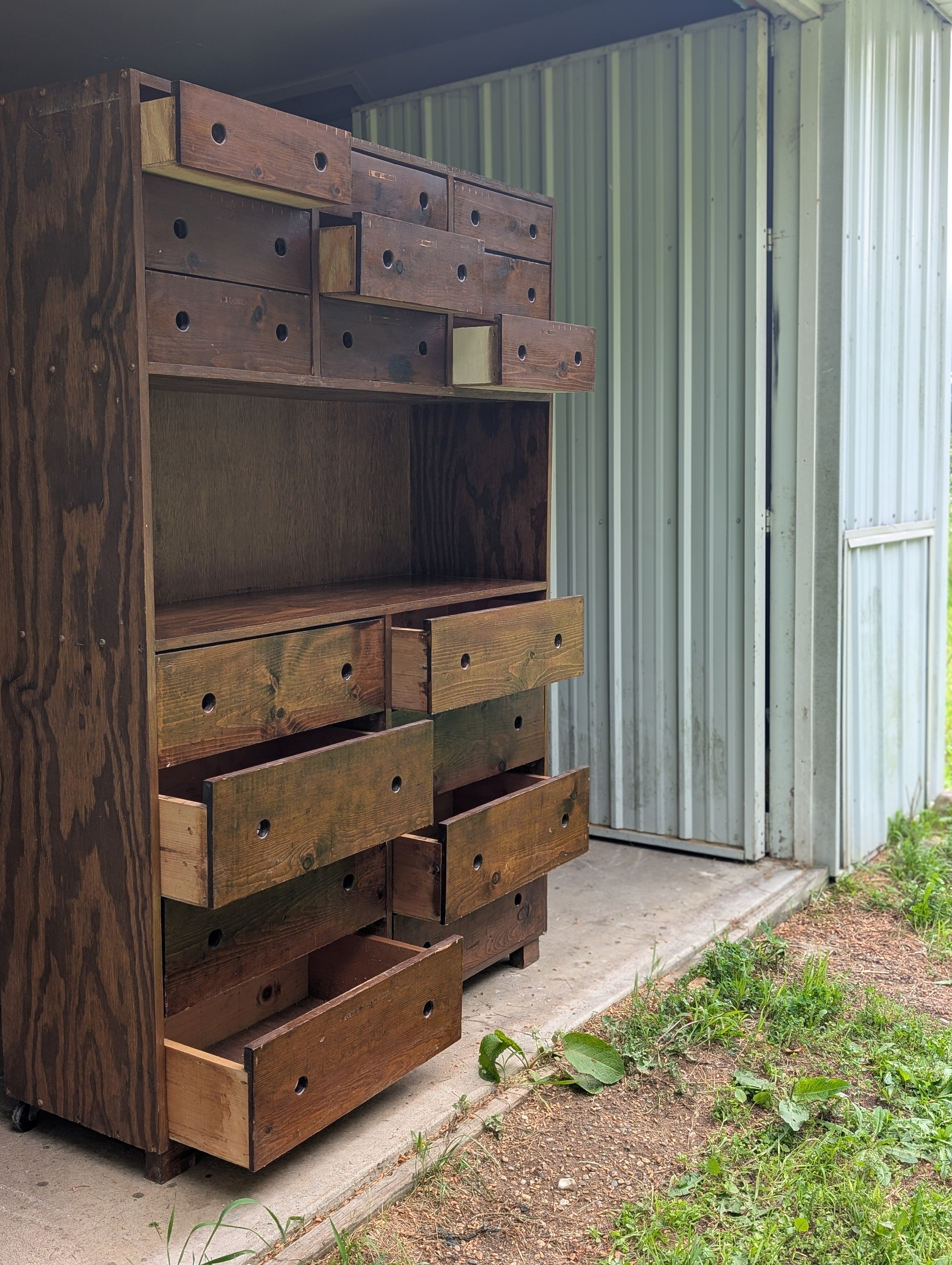 Primitive 17-Drawer Apothecary Storage Cabinet
