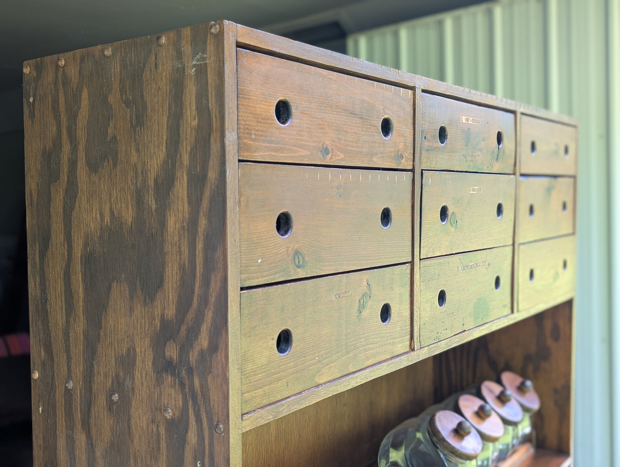 Primitive 17-Drawer Apothecary Storage Cabinet