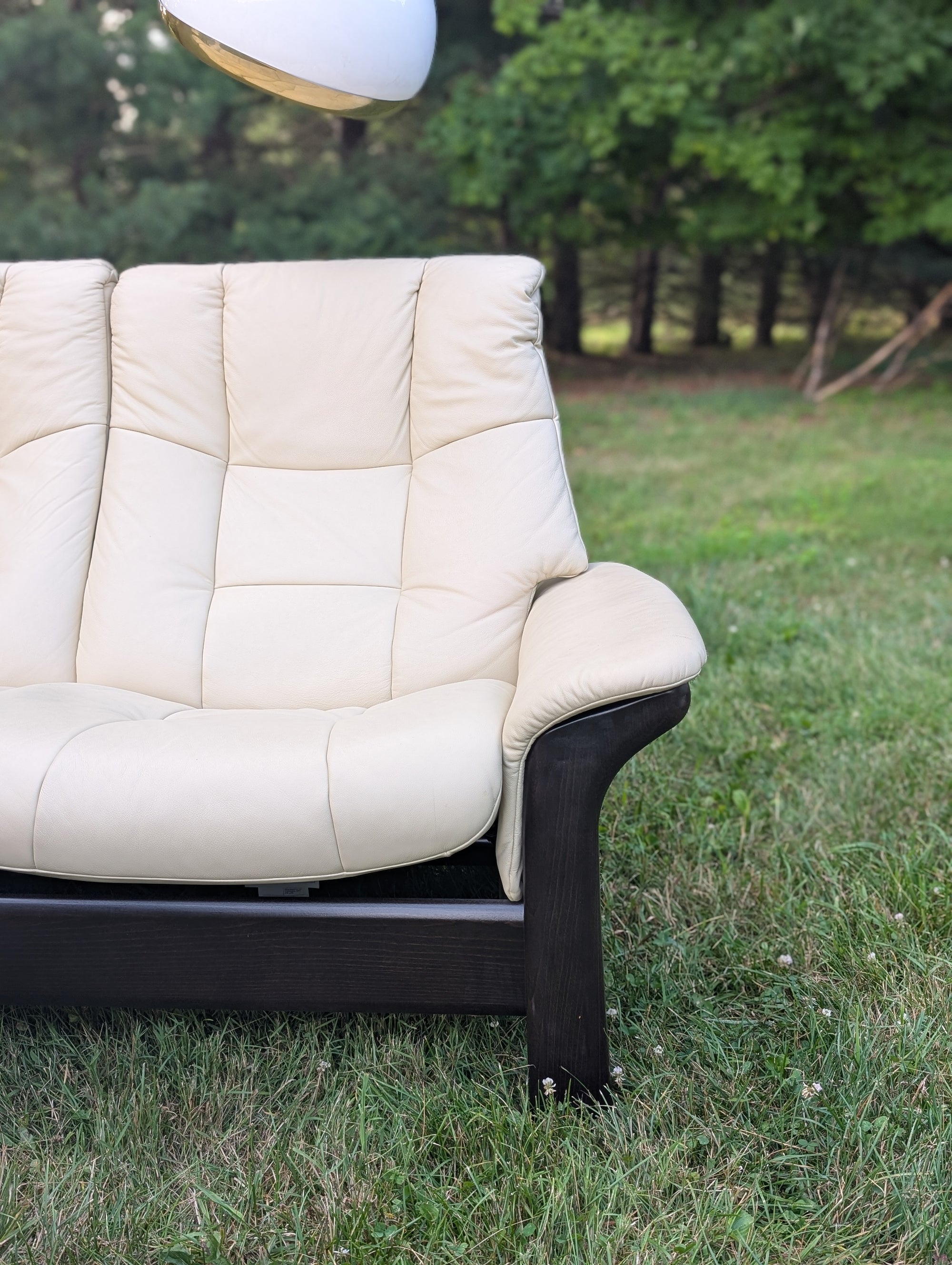 3-seater Leather and Wood Reclining Windsor Stressless Sofa by Ekornes