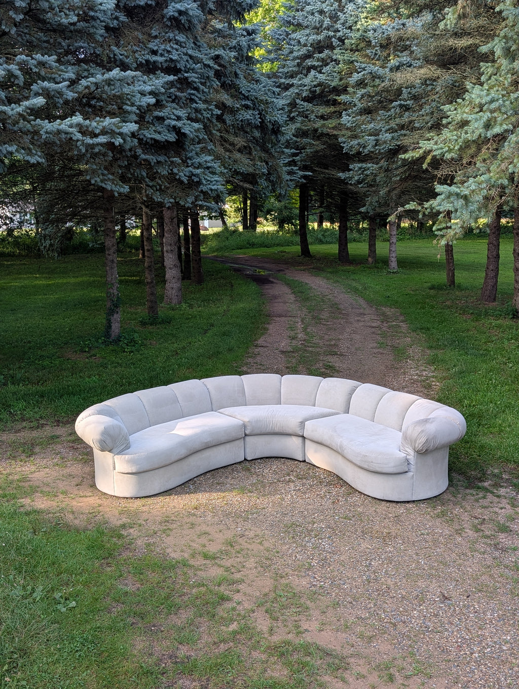 Vintage Modern Weiman Curved 3-Piece Sectional Sofa