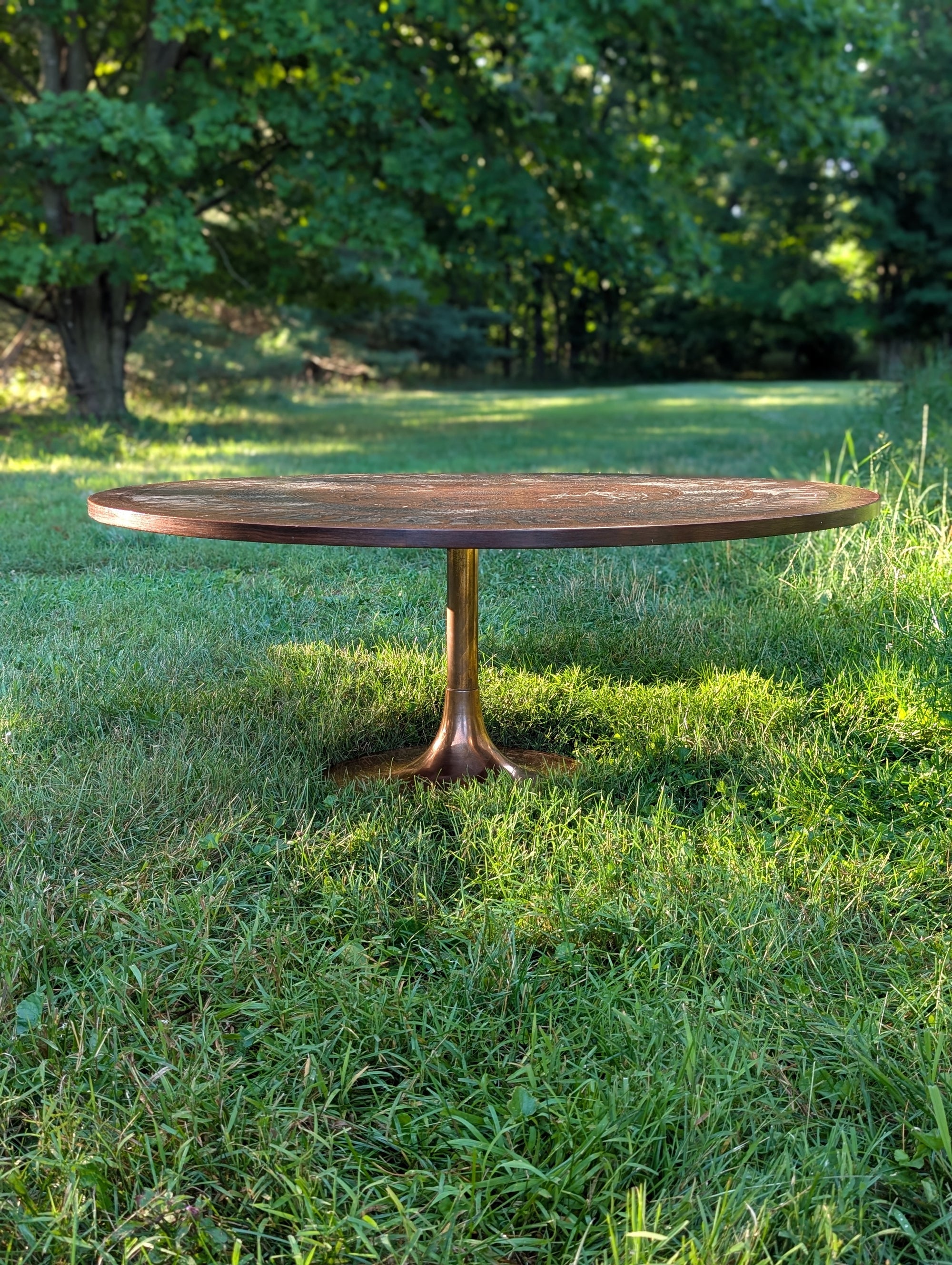 Stamped Copper Coffee Table by VAD Trævarefabrik