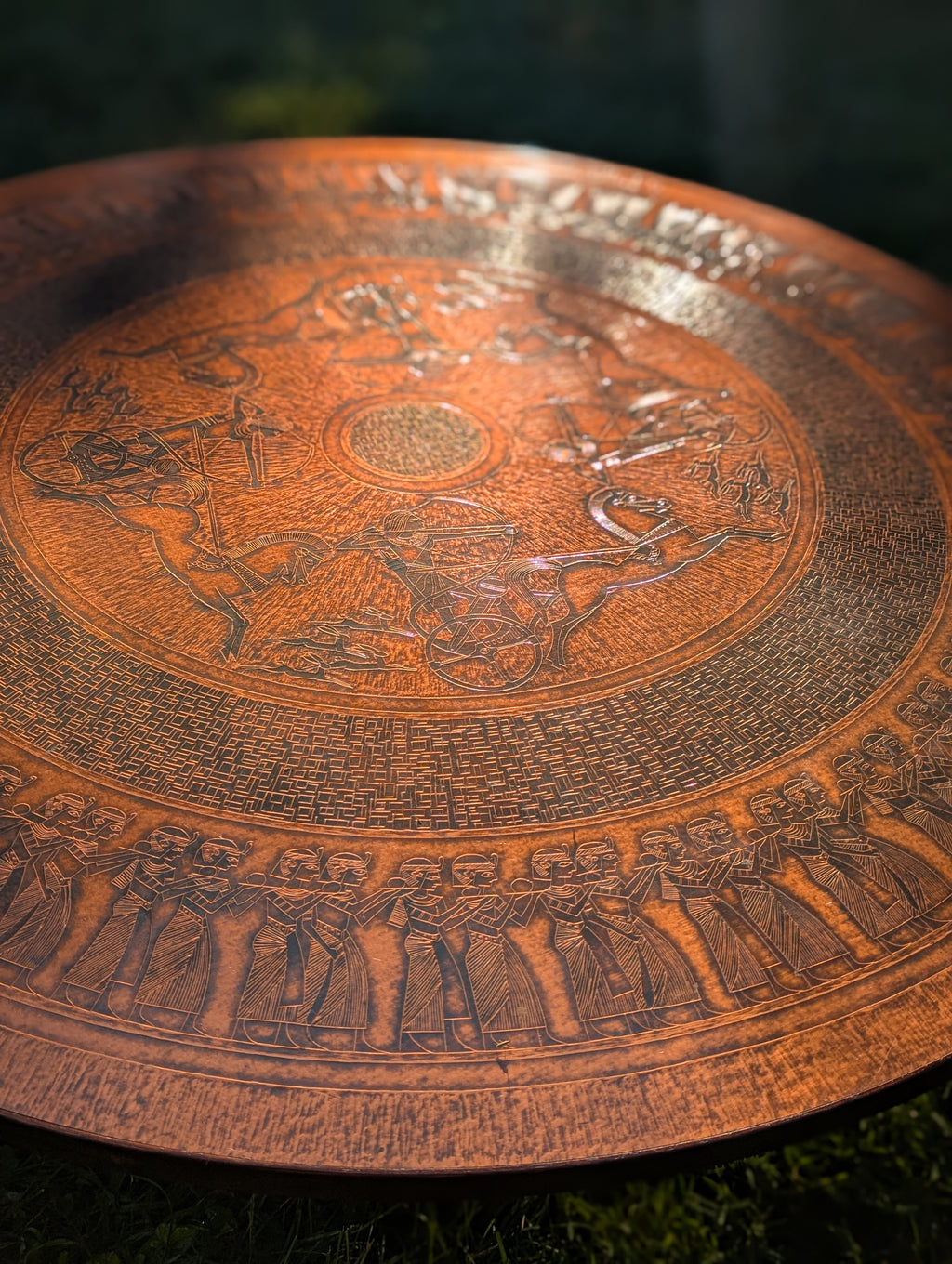 Stamped Copper Coffee Table by VAD Trævarefabrik
