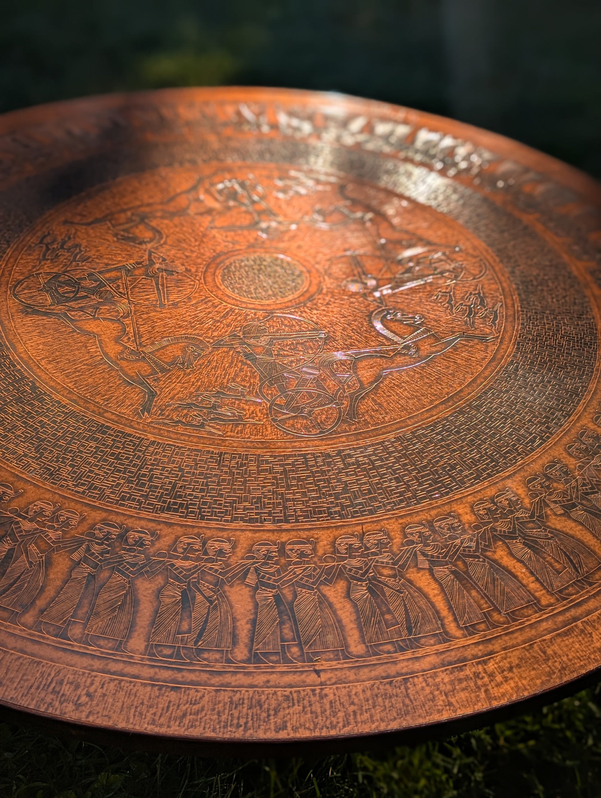 Stamped Copper Coffee Table by VAD Trævarefabrik