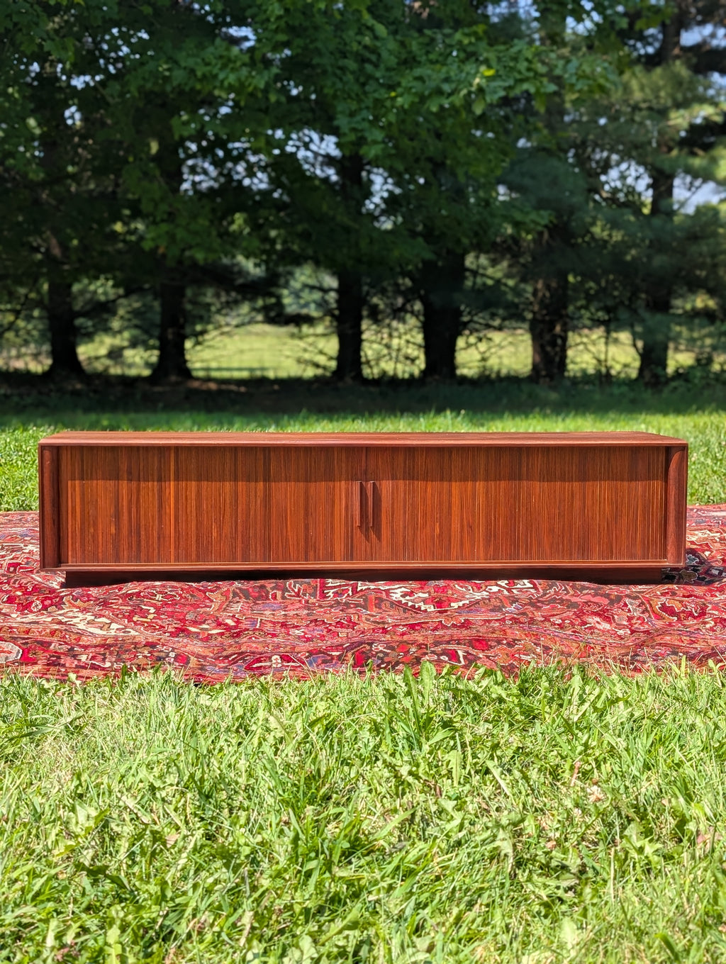 Barzilay Walnut Tambour Door Credenza, circa 1970's
