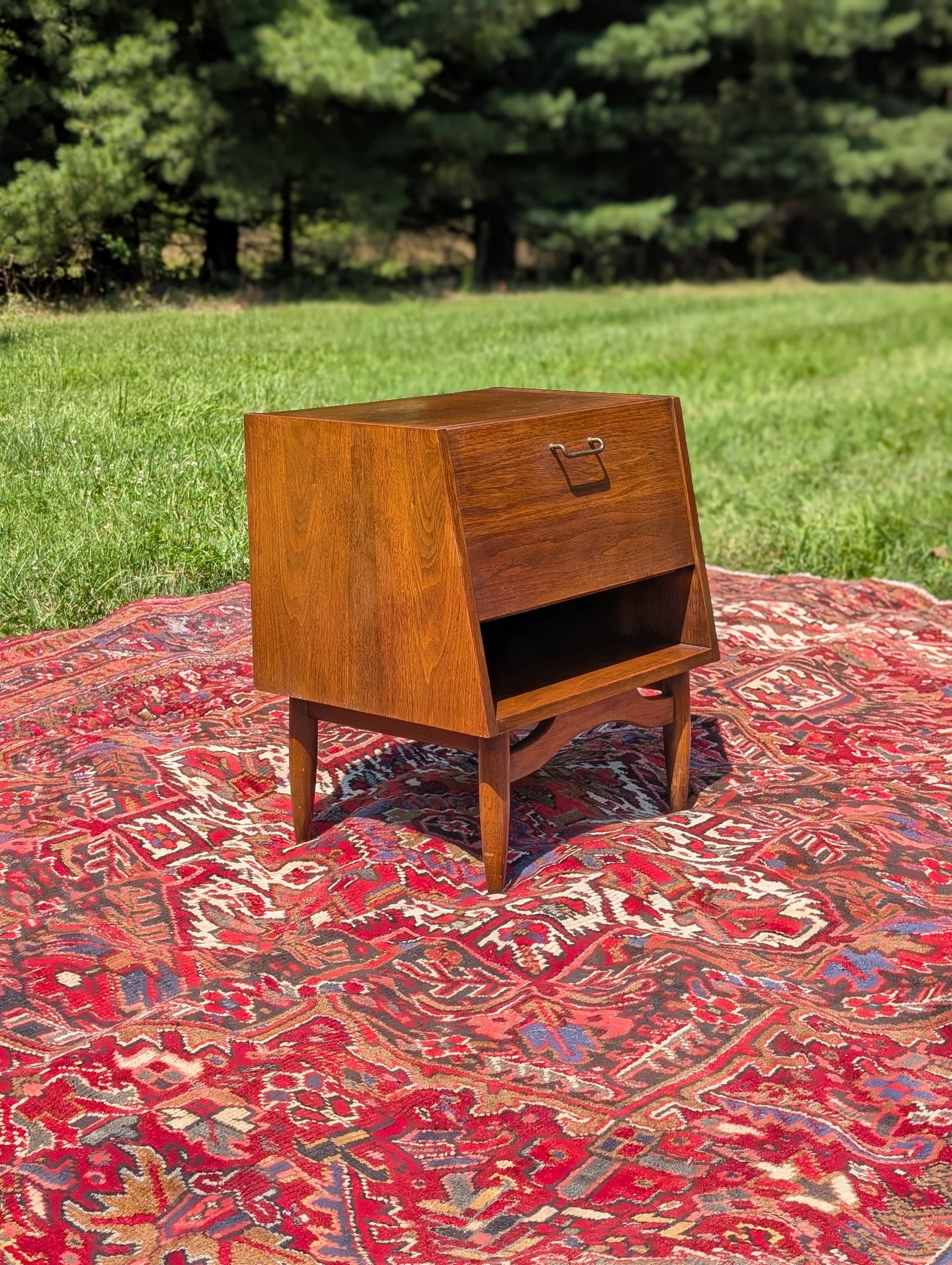 Merton Gershun for American of Martinsville Walnut Nightstand-1960's