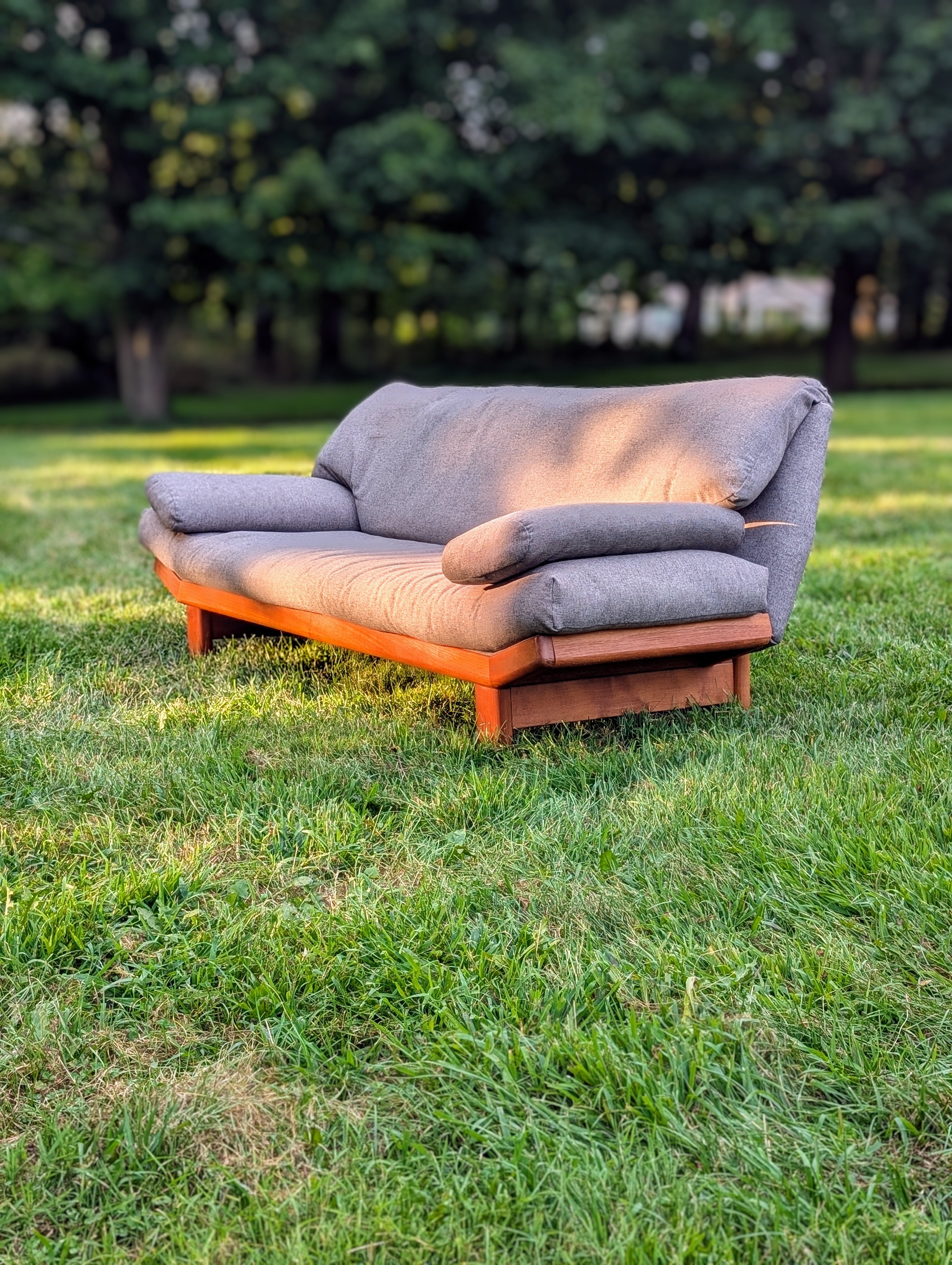 Reserved for Lina Teak Gondola Sofa by Steen Burchardt-Nielsen, circa 1970's