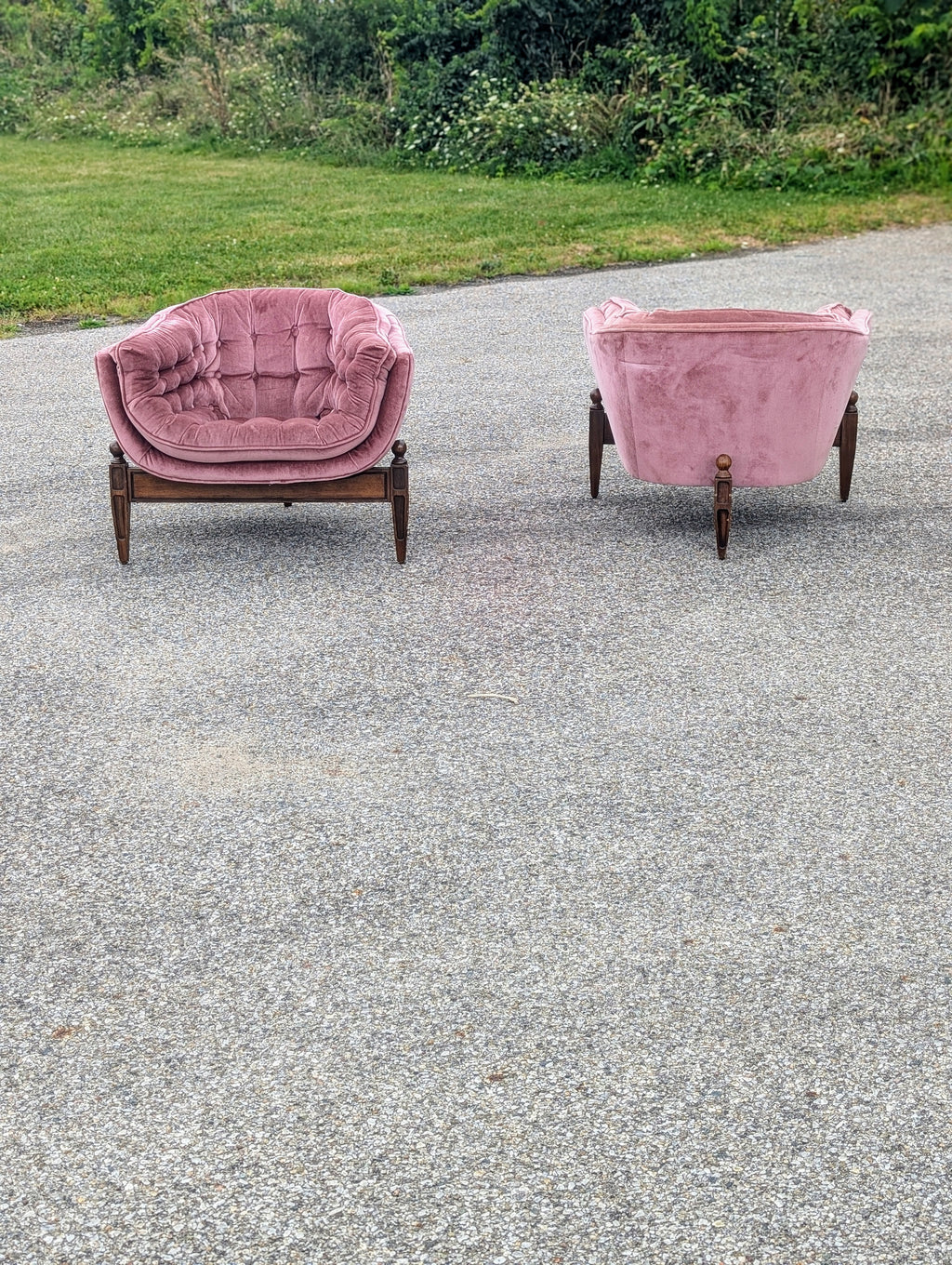 Pair of "Lady Arden" Tufted Barrel Chairs by Castro Convertibles