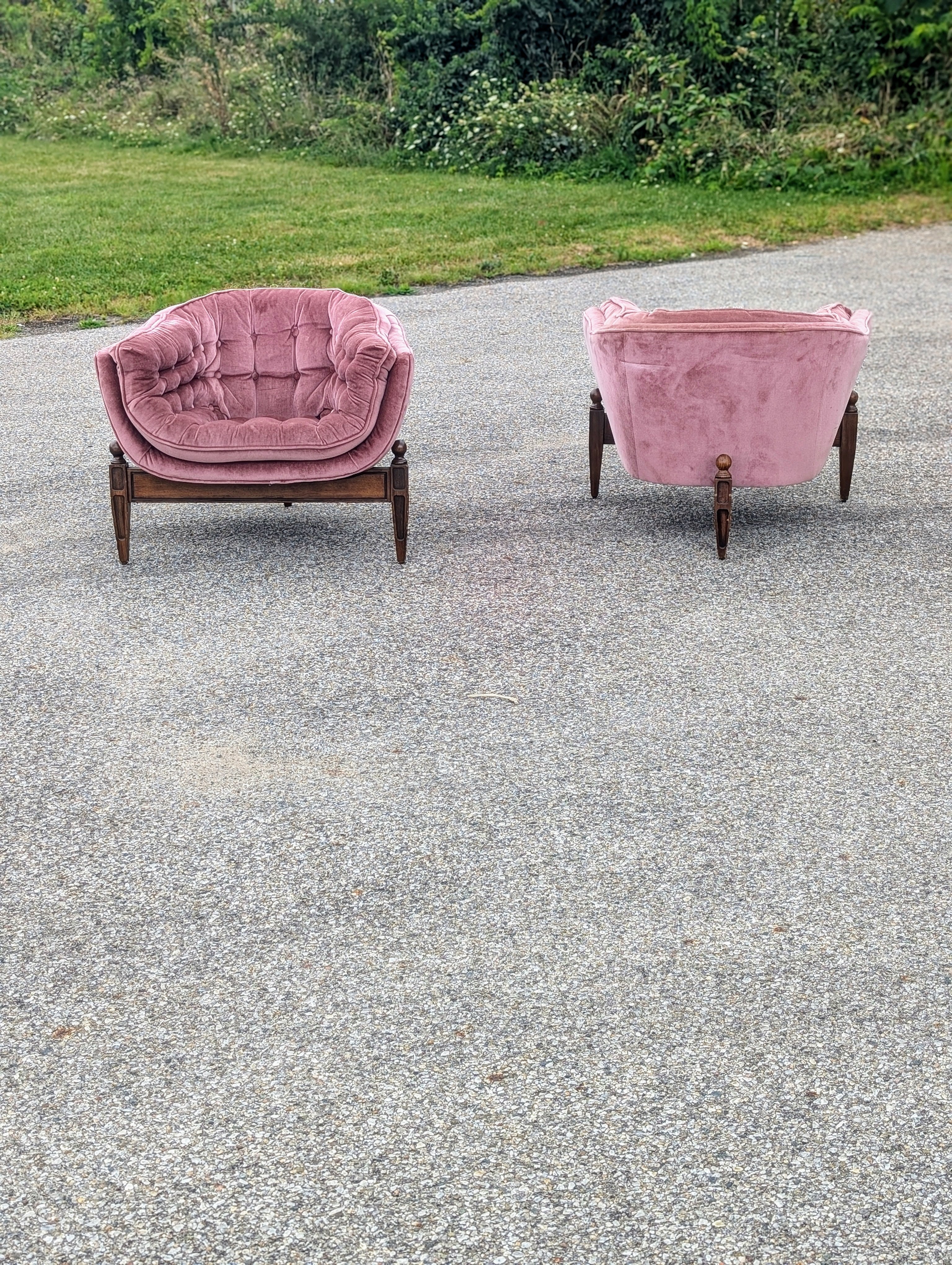Pair of "Lady Arden" Tufted Barrel Chairs by Castro Convertibles