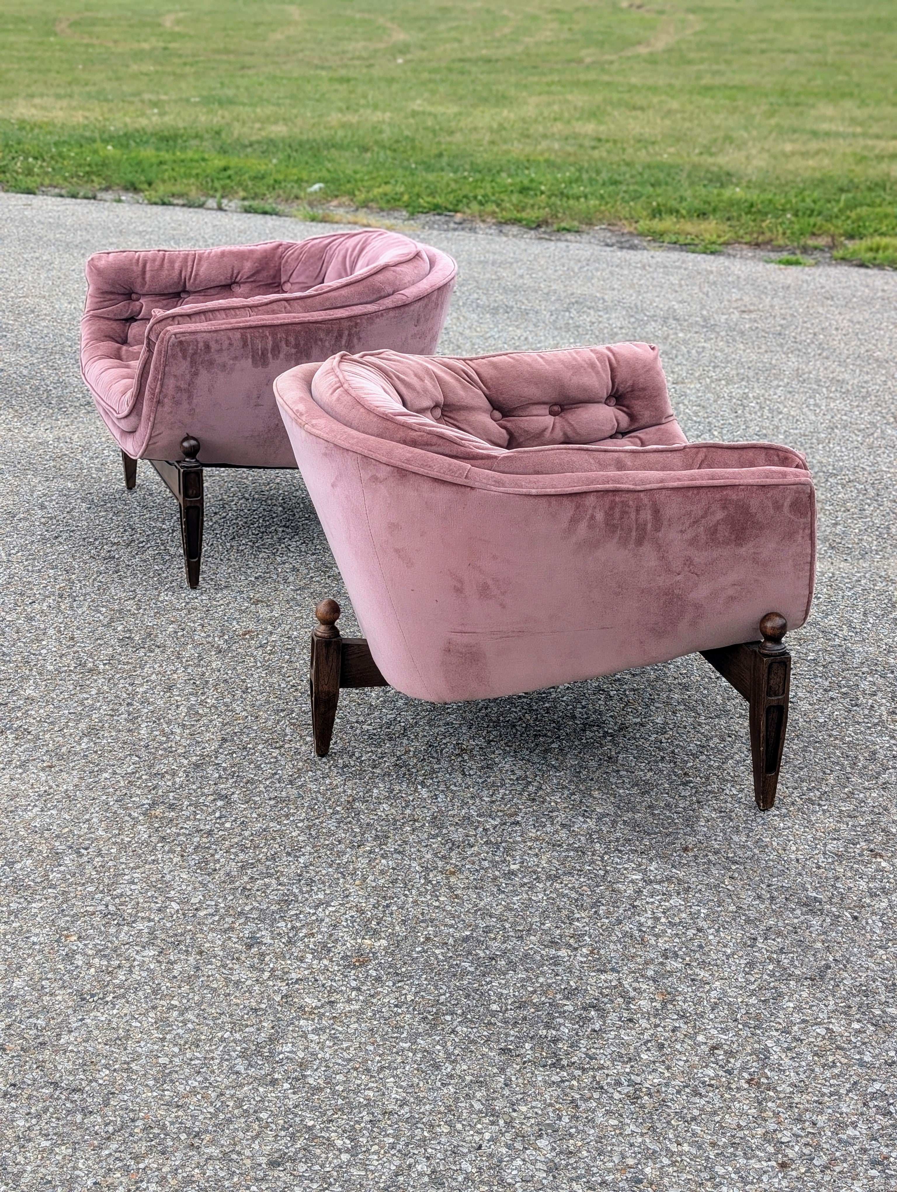 Pair of "Lady Arden" Tufted Barrel Chairs by Castro Convertibles