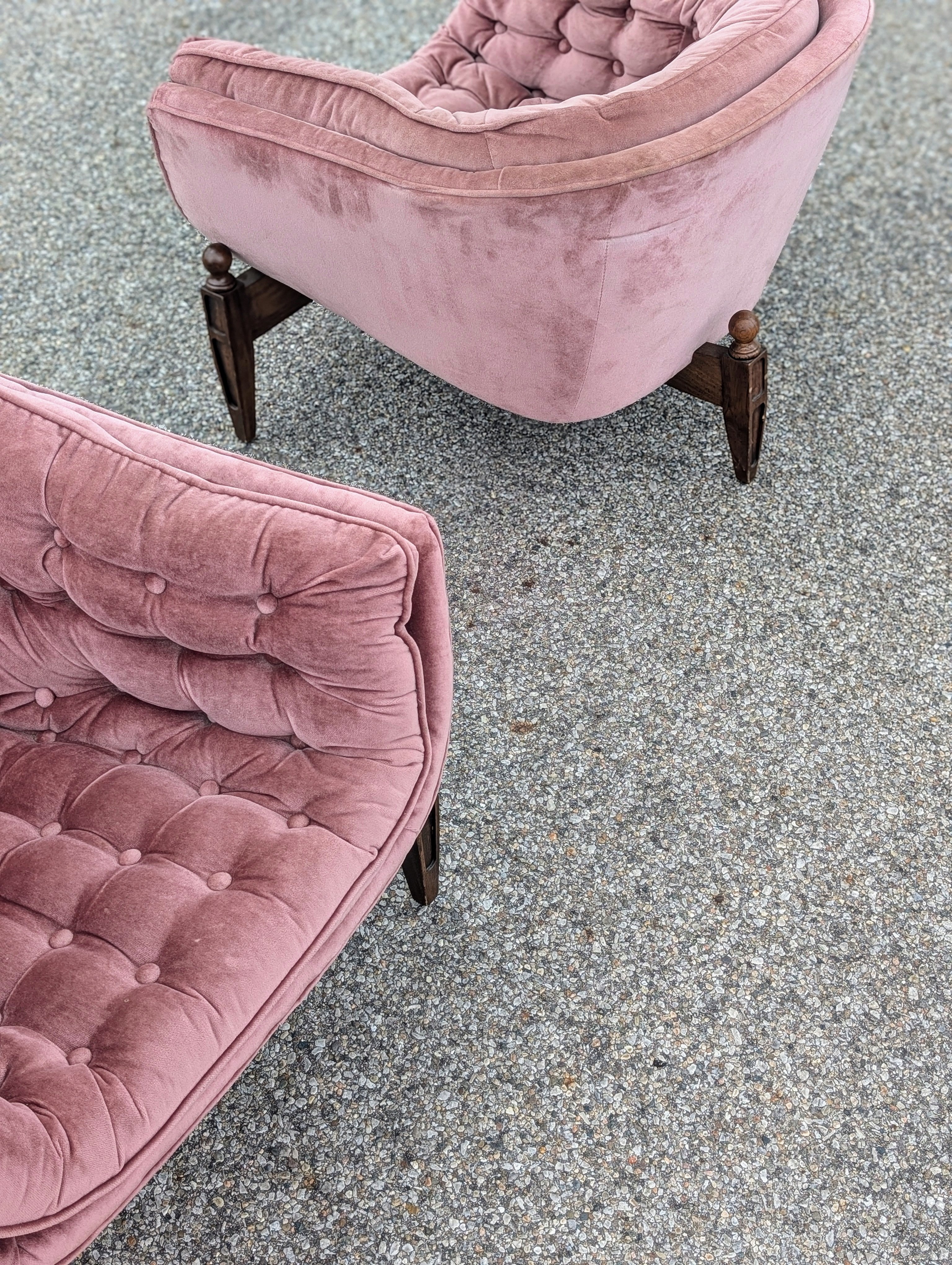 Pair of "Lady Arden" Tufted Barrel Chairs by Castro Convertibles