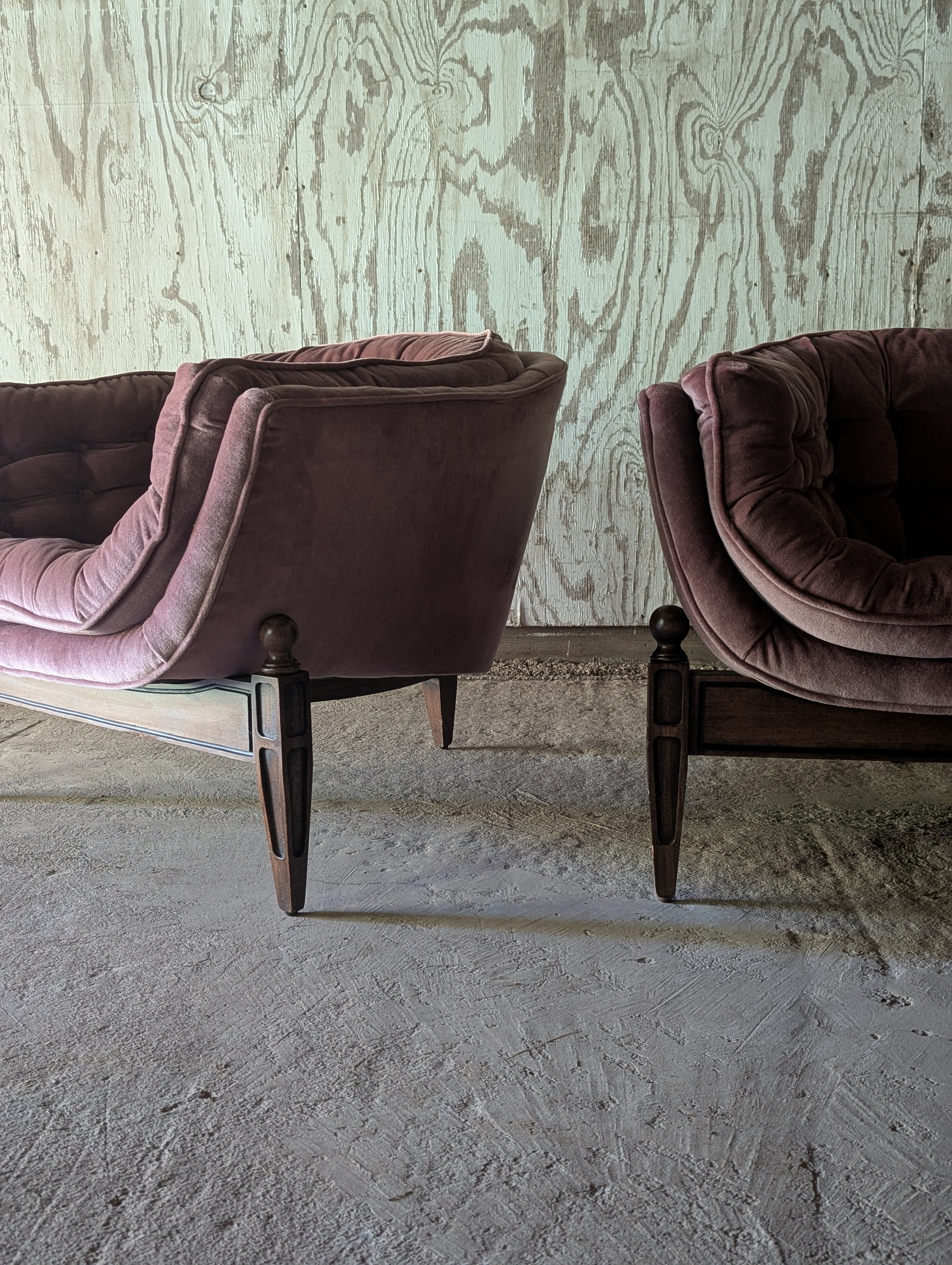 Pair of "Lady Arden" Tufted Barrel Chairs by Castro Convertibles