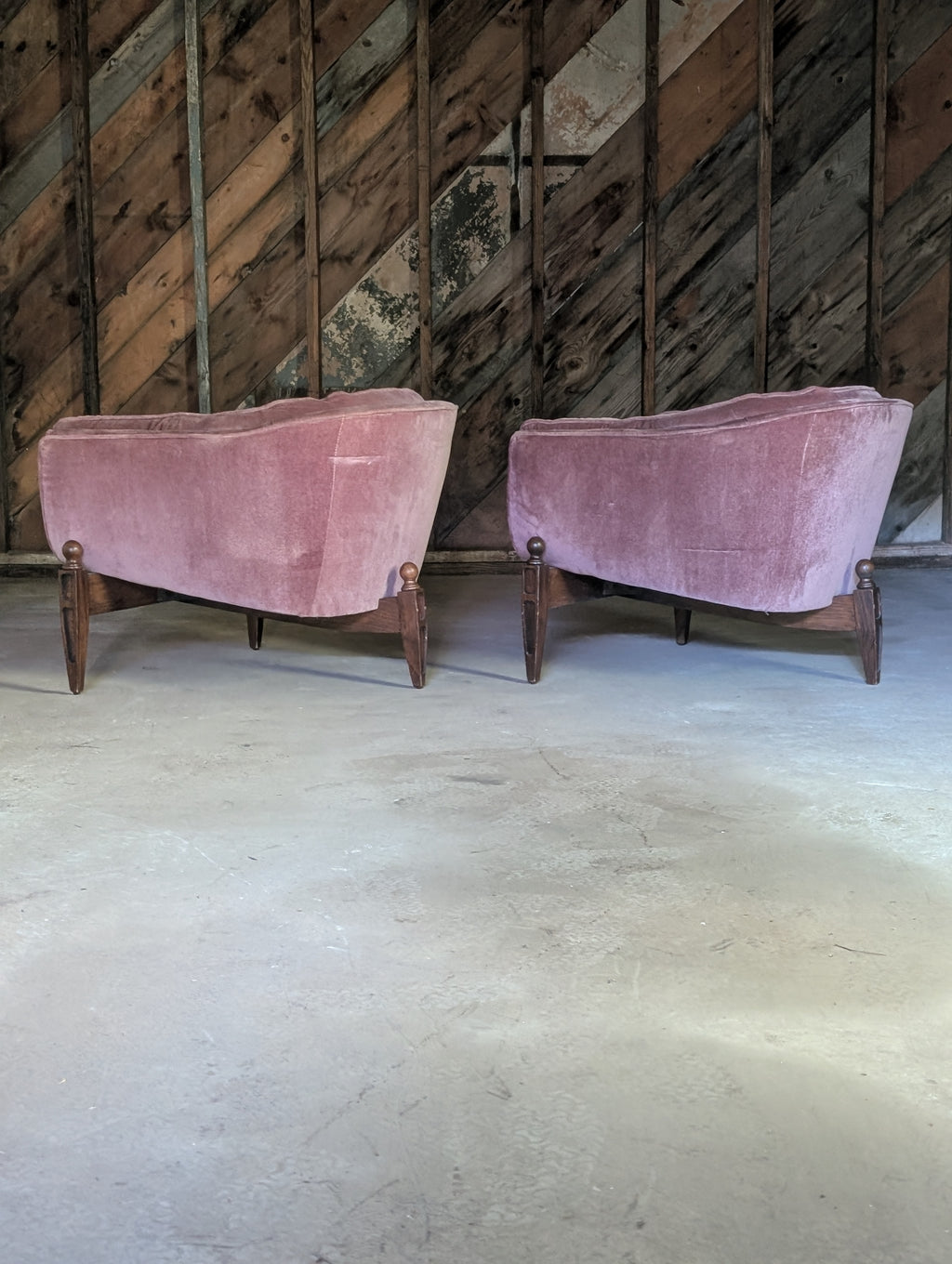Pair of "Lady Arden" Tufted Barrel Chairs by Castro Convertibles