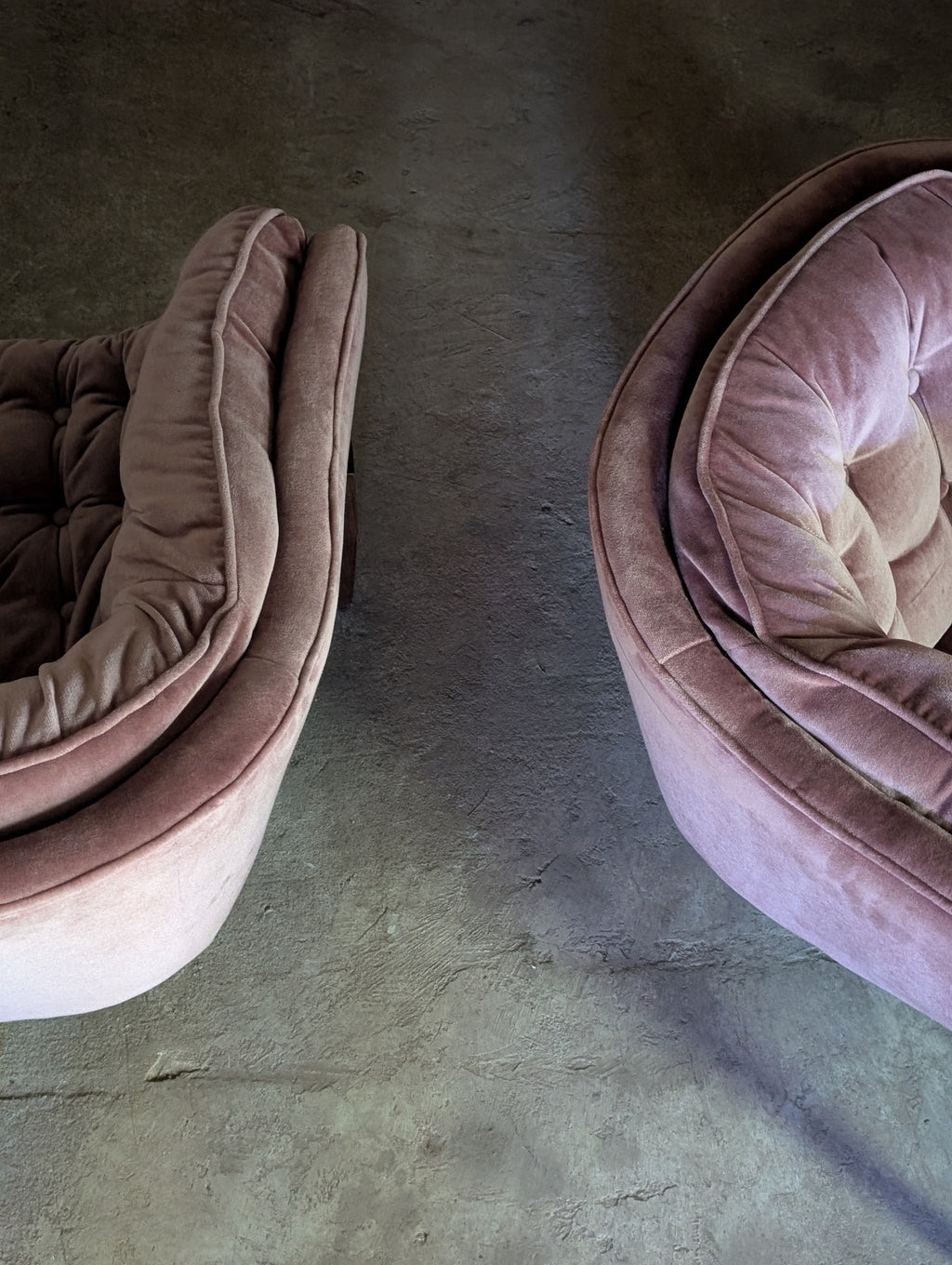 Pair of "Lady Arden" Tufted Barrel Chairs by Castro Convertibles