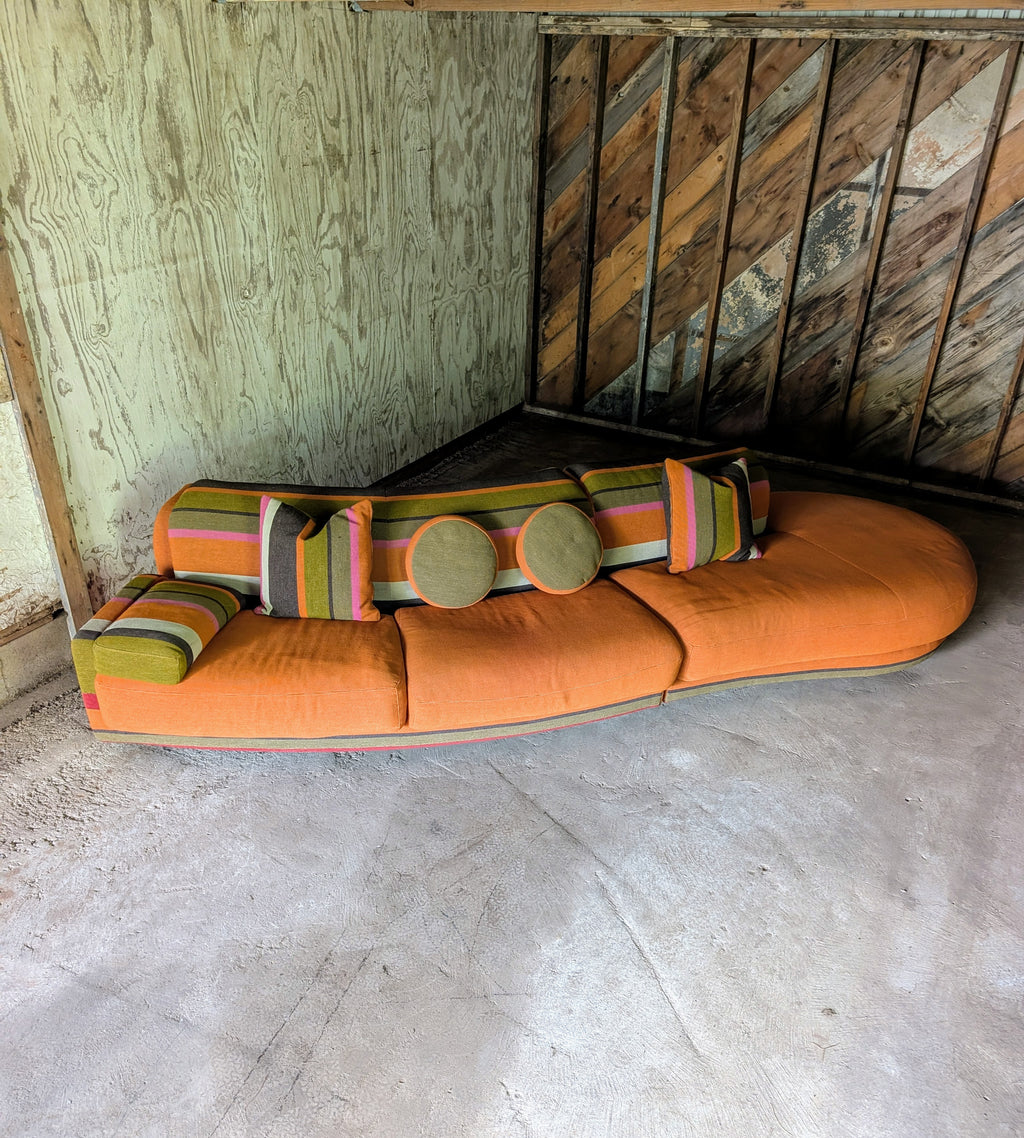 Vladimir Kagan for Preview 2-piece Sectional Sofa in Missoni Home Striped Fabric, circa 1980's