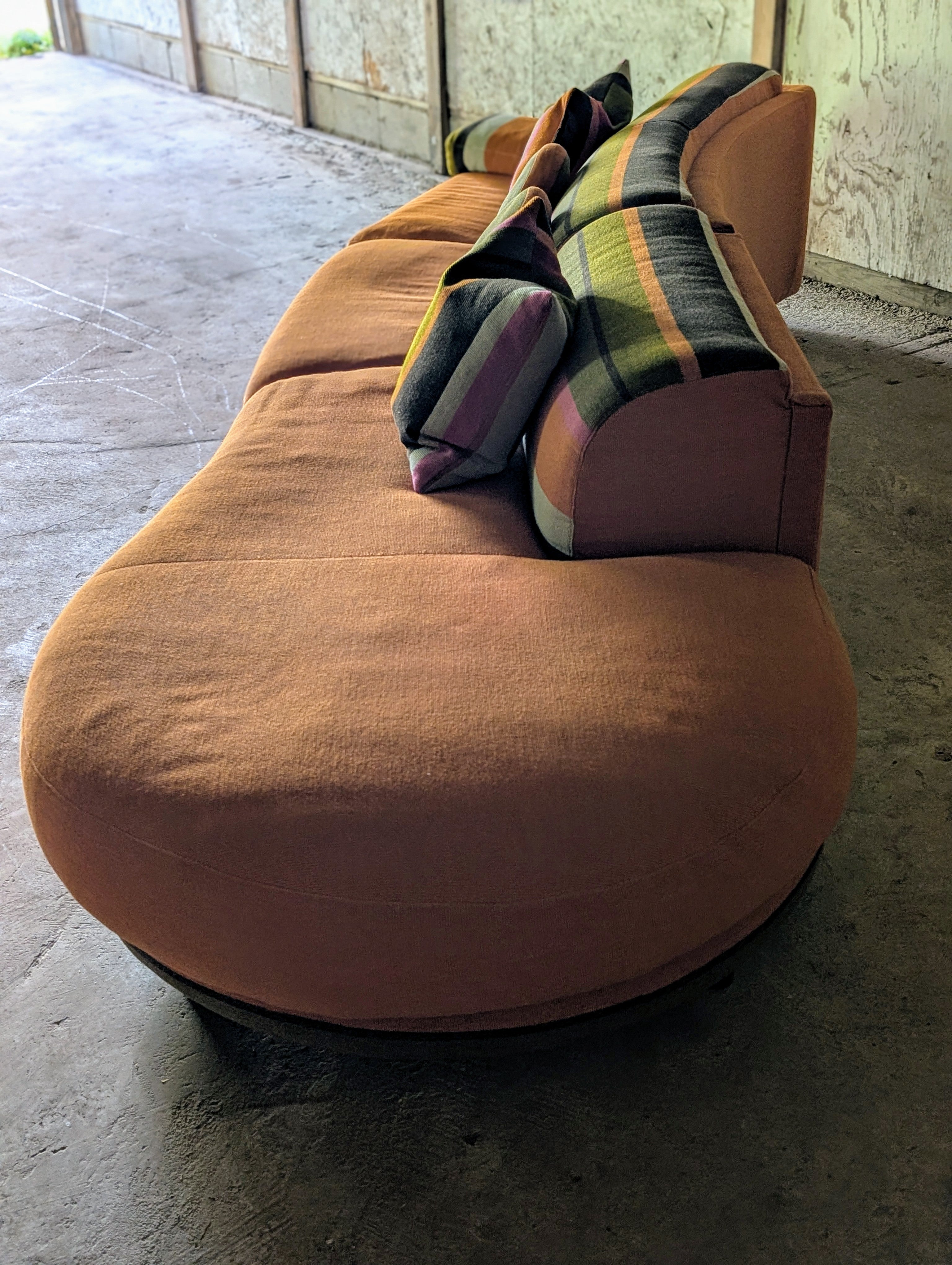 Vladimir Kagan for Preview 2-piece Sectional Sofa in Missoni Home Striped Fabric, circa 1980's