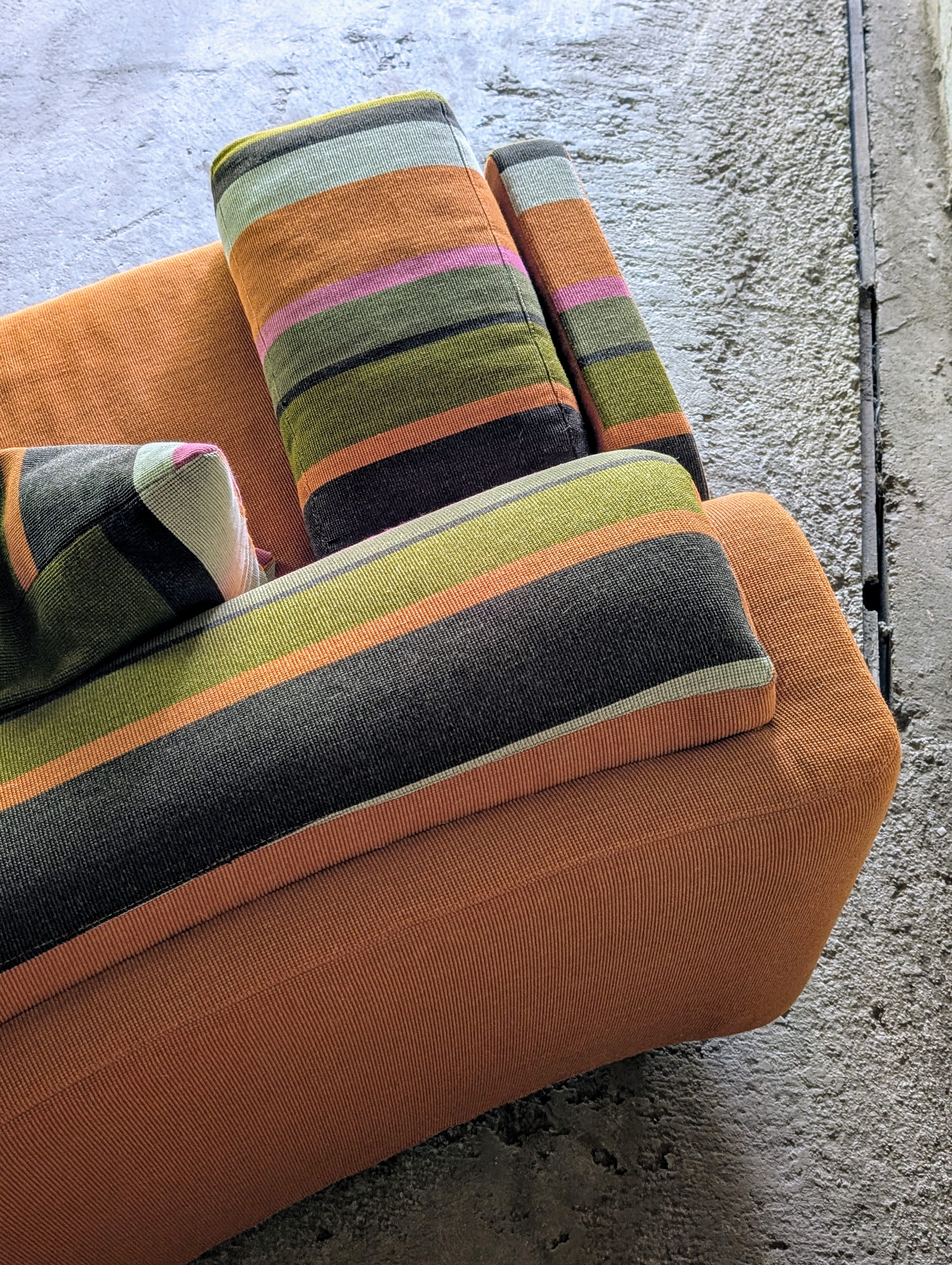 Vladimir Kagan for Preview 2-piece Sectional Sofa in Missoni Home Striped Fabric, circa 1980's