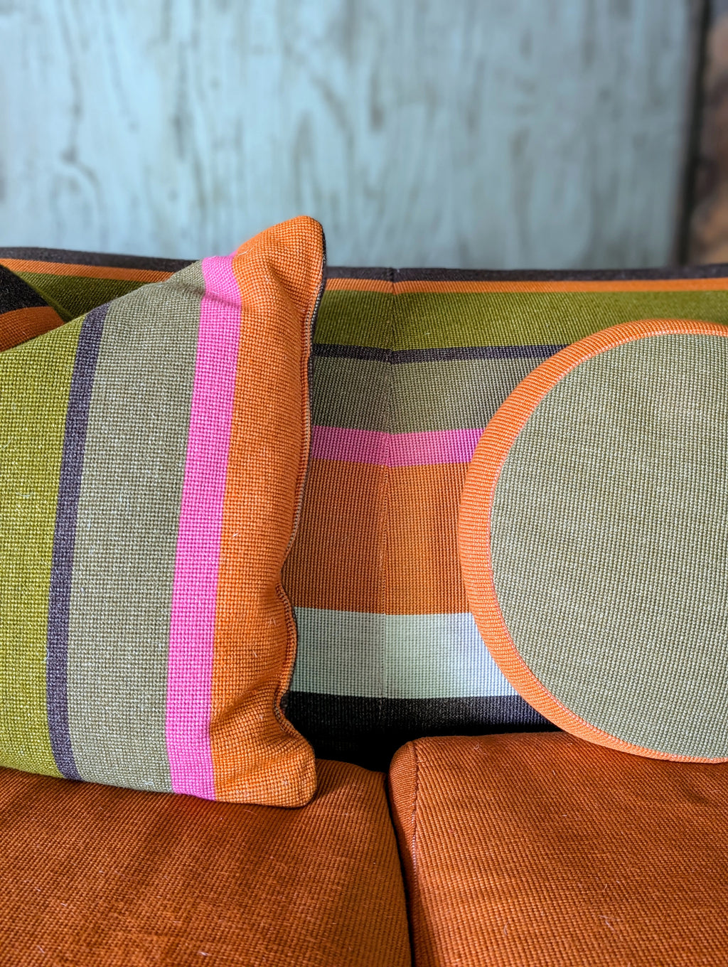 Vladimir Kagan for Preview 2-piece Sectional Sofa in Missoni Home Striped Fabric, circa 1980's
