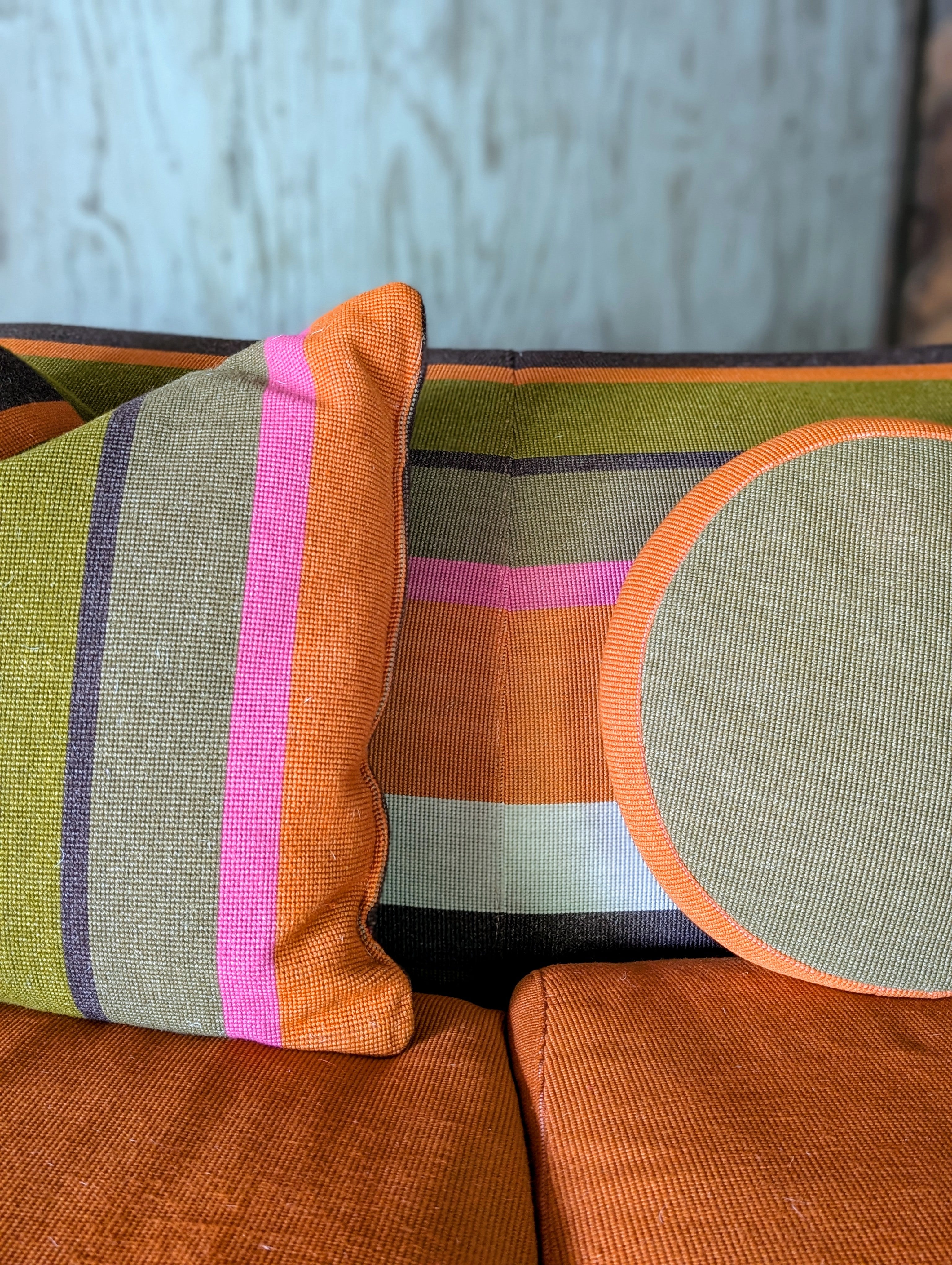 Vladimir Kagan for Preview 2-piece Sectional Sofa in Missoni Home Striped Fabric, circa 1980's