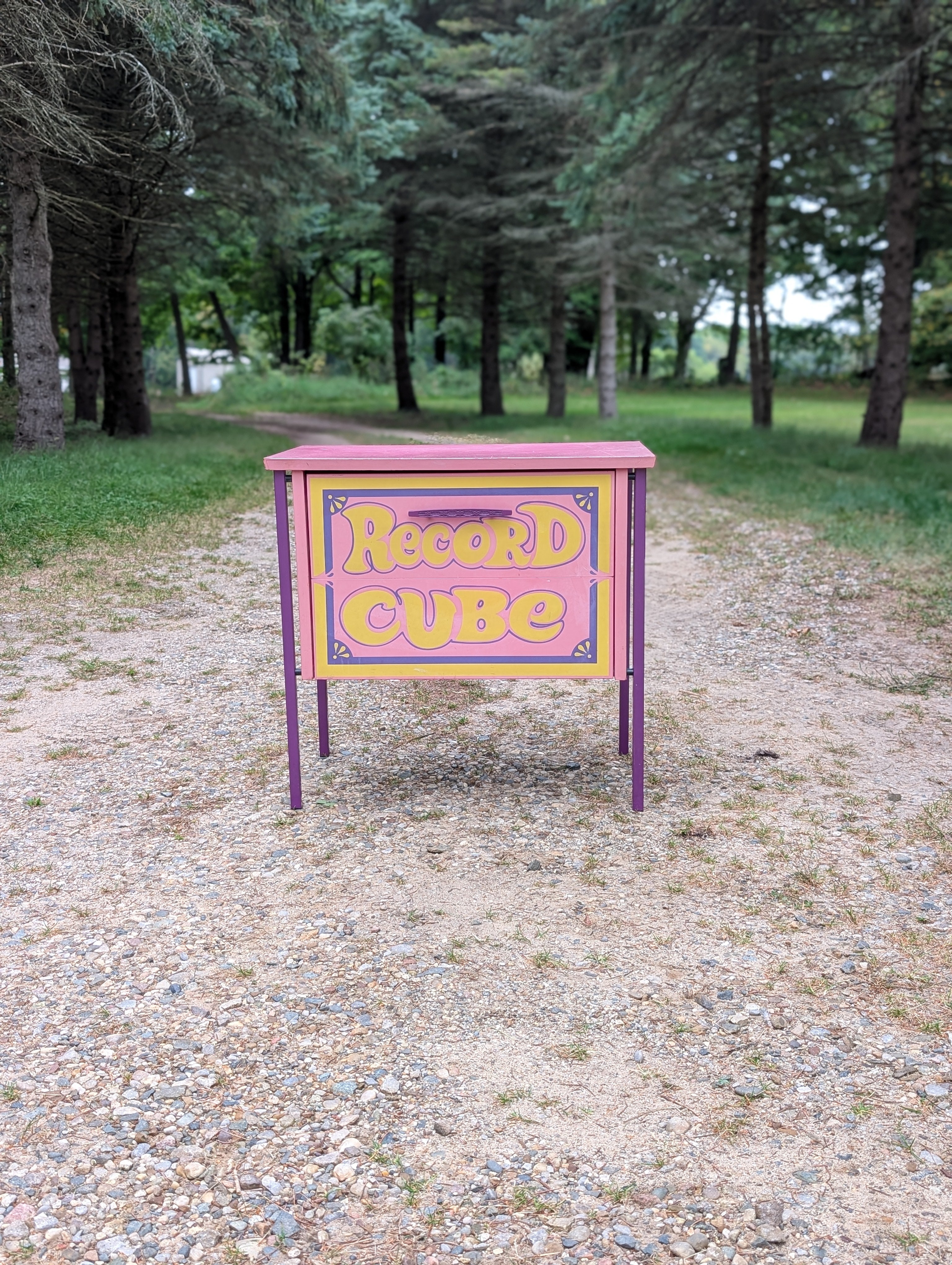 Peter Max Style Lu Van Inc. Record Cube Storage Cabinet, c. 1970s