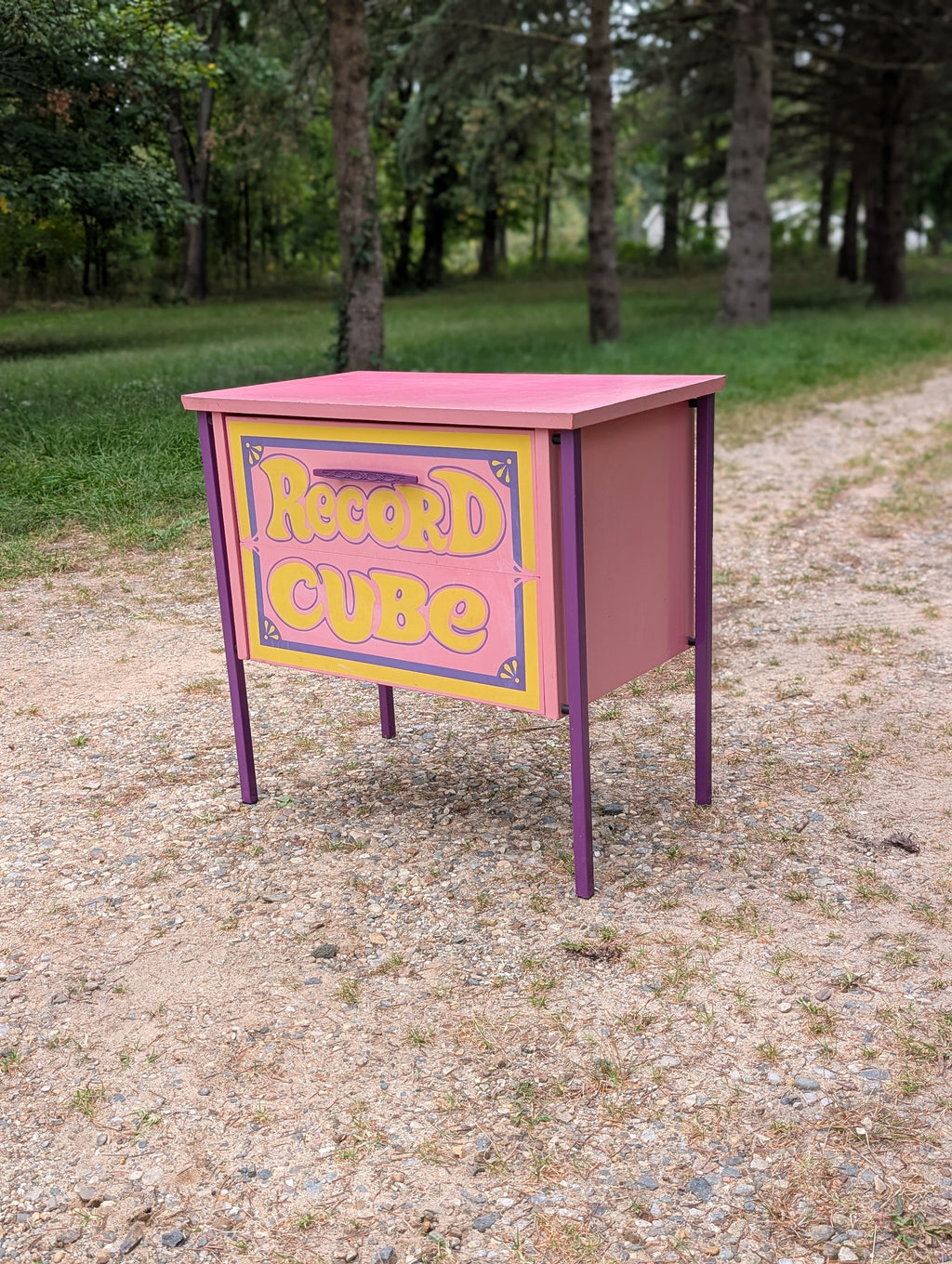Peter Max Style Lu Van Inc. Record Cube Storage Cabinet, c. 1970s