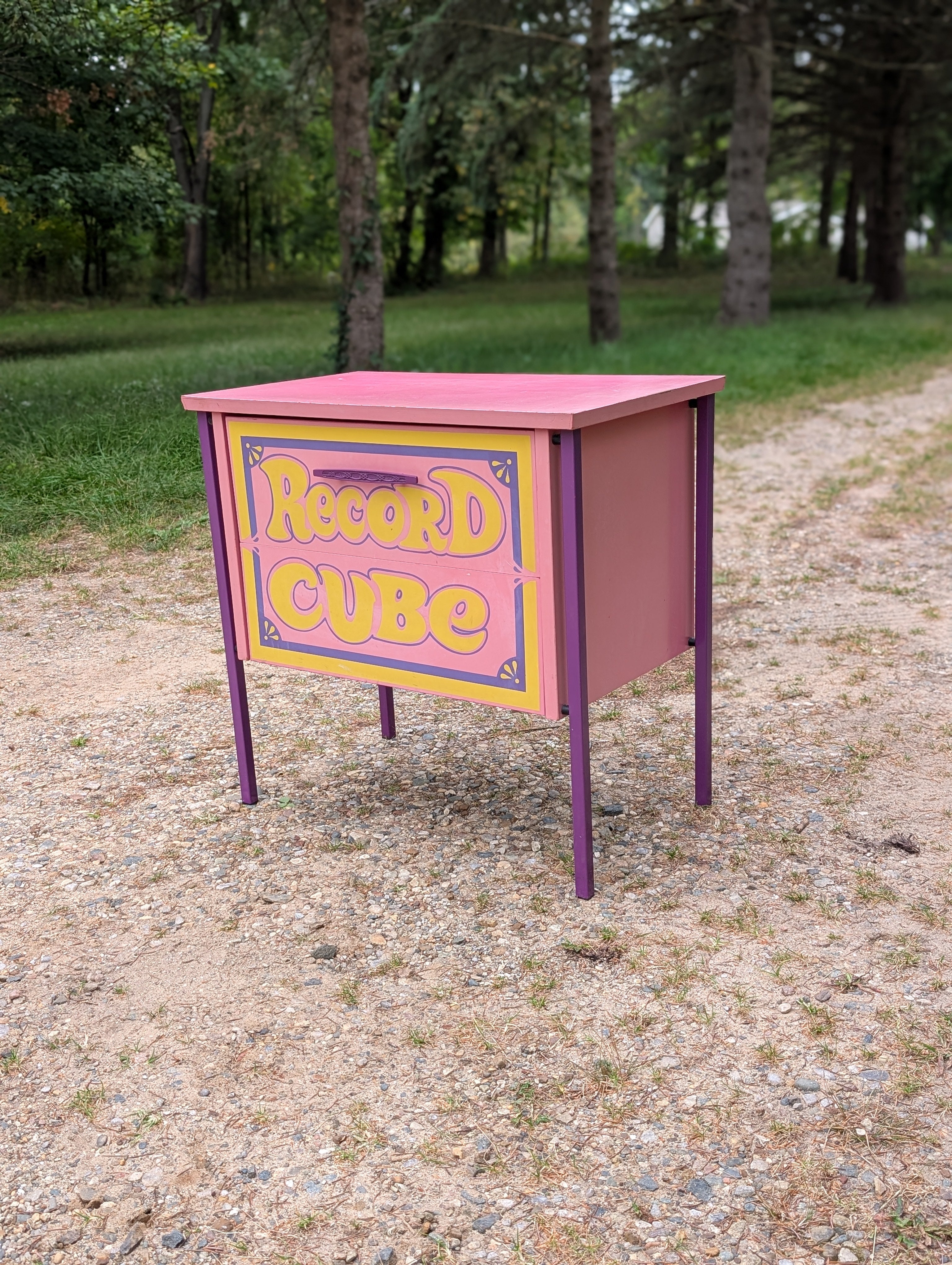 Peter Max Style Lu Van Inc. Record Cube Storage Cabinet, c. 1970s