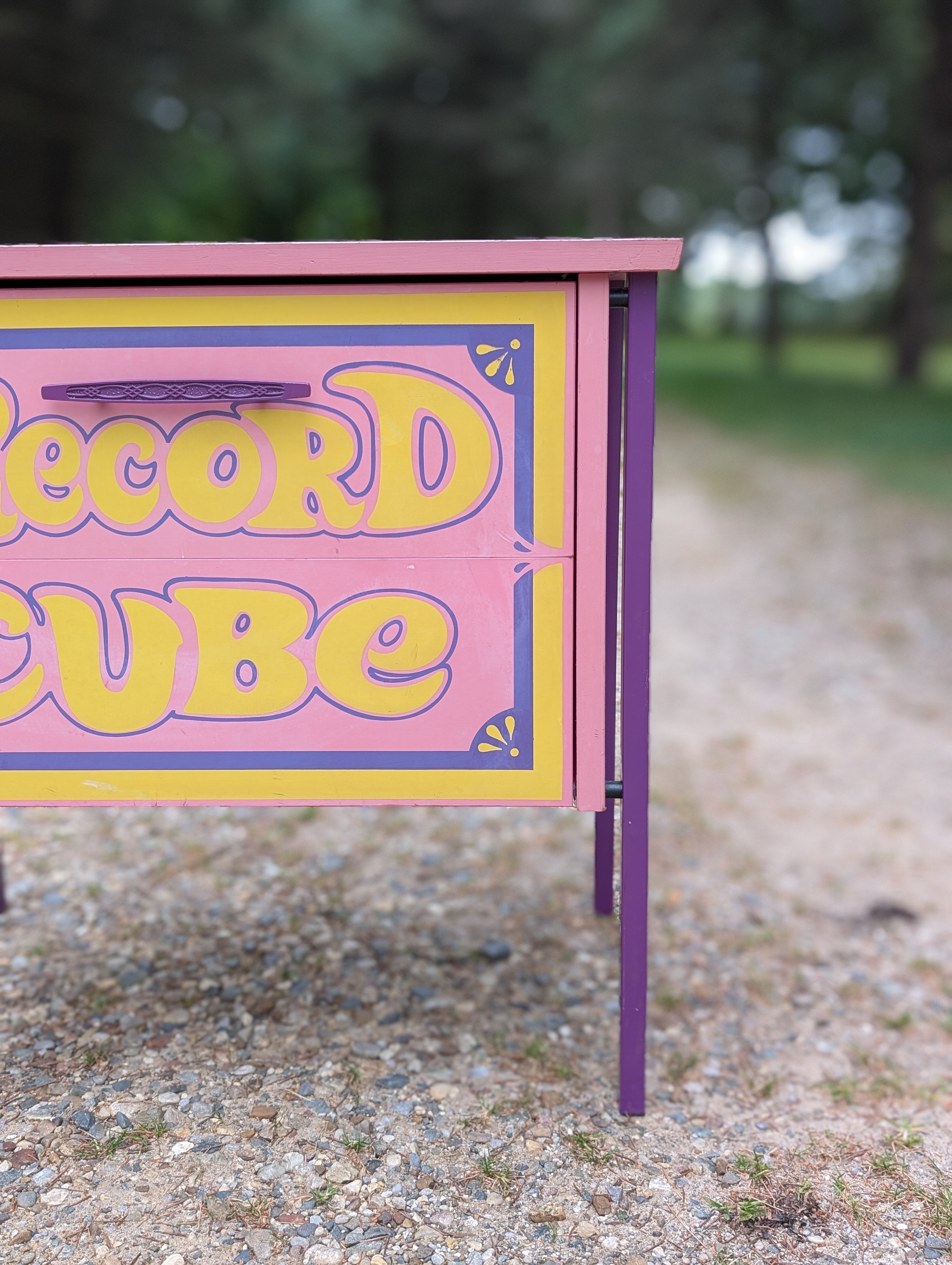 Peter Max Style Lu Van Inc. Record Cube Storage Cabinet, c. 1970s