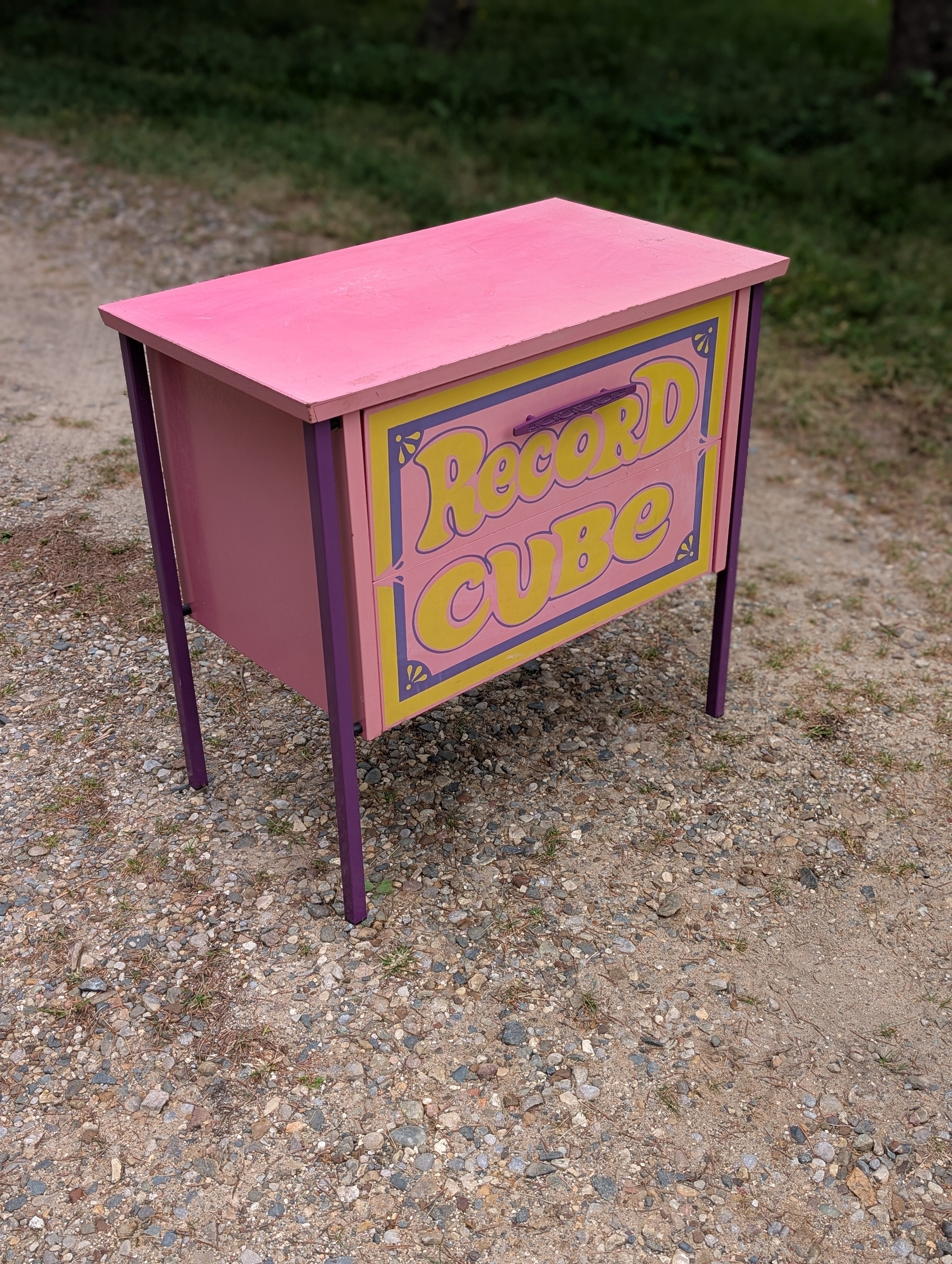 Peter Max Style Lu Van Inc. Record Cube Storage Cabinet, c. 1970s
