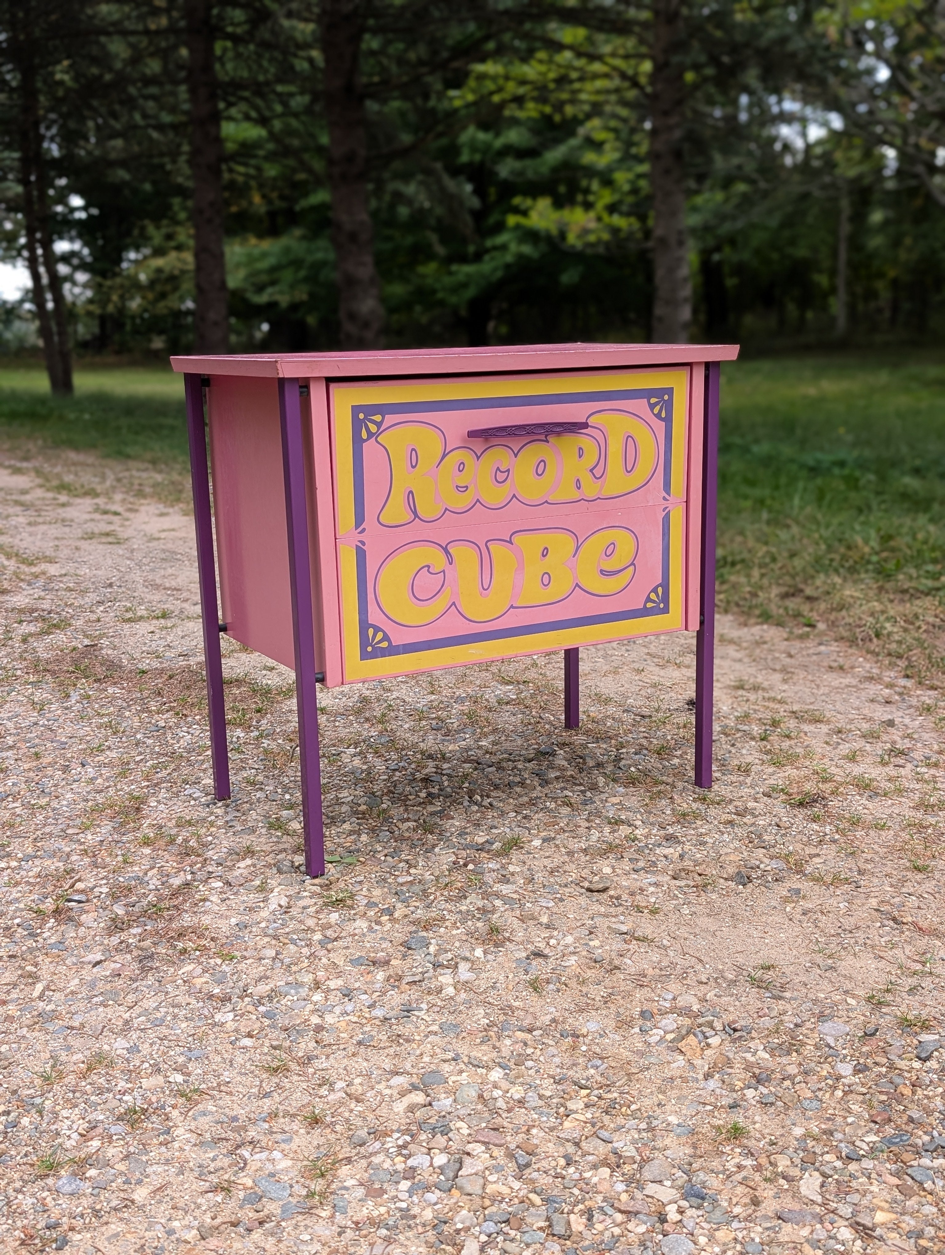 Peter Max Style Lu Van Inc. Record Cube Storage Cabinet, c. 1970s