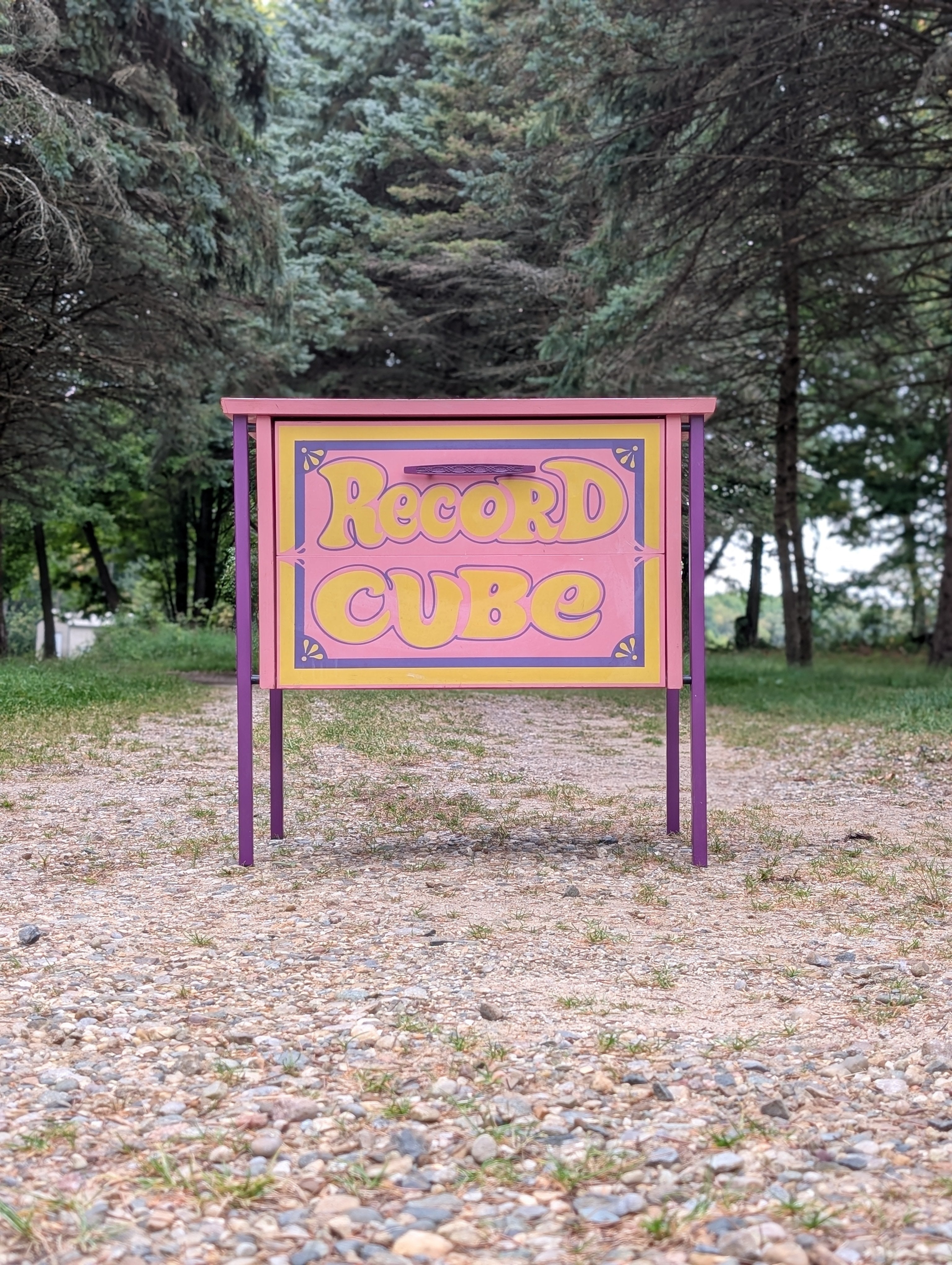 Peter Max Style Lu Van Inc. Record Cube Storage Cabinet, c. 1970s