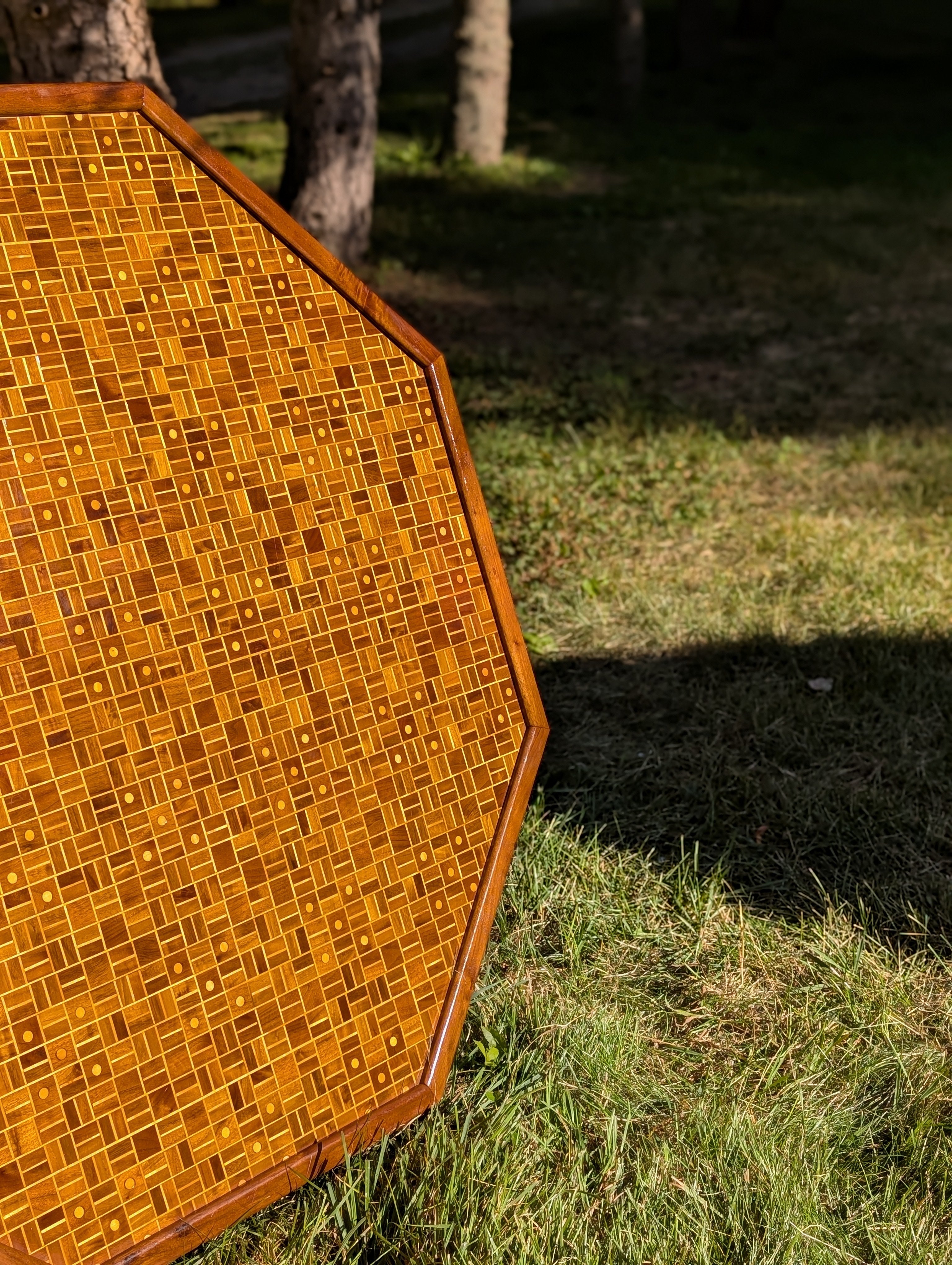 Handmade Solid Walnut and Maple Coffee Table, Circa 1982