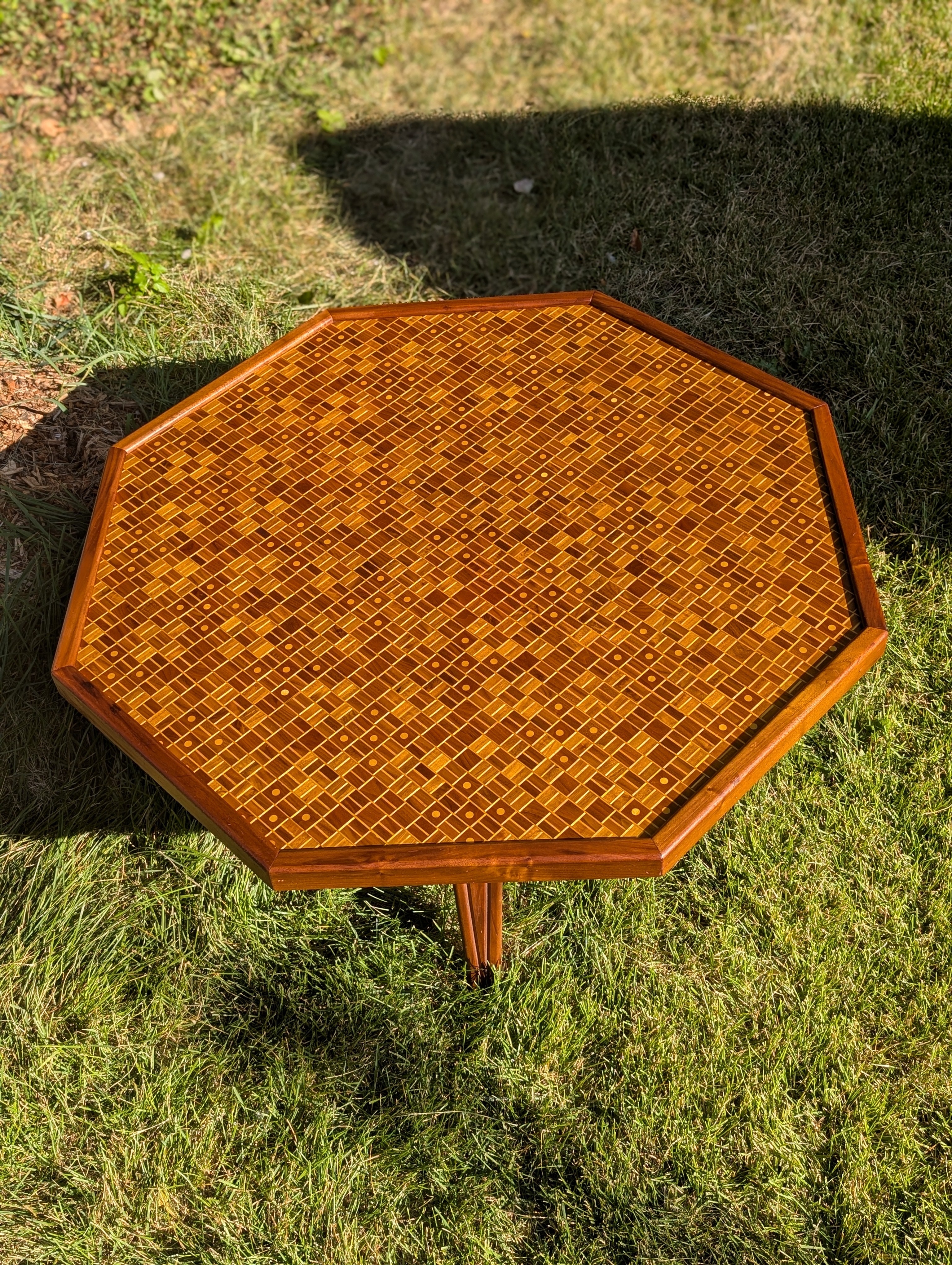 Handmade Solid Walnut and Maple Coffee Table, Circa 1982