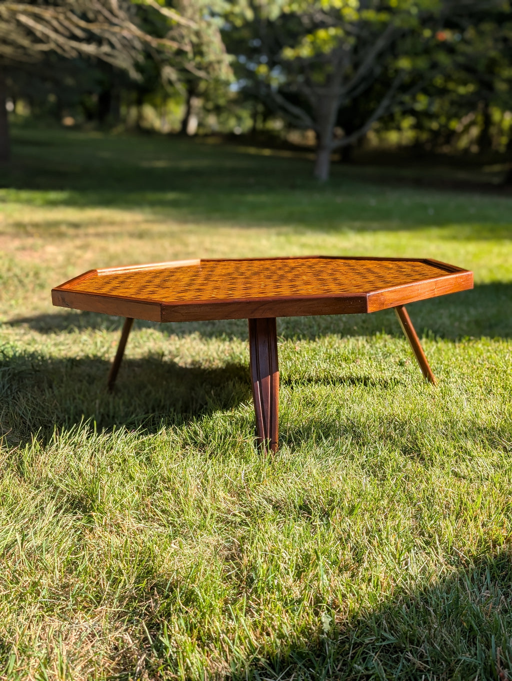 Handmade Solid Walnut and Maple Coffee Table, Circa 1982