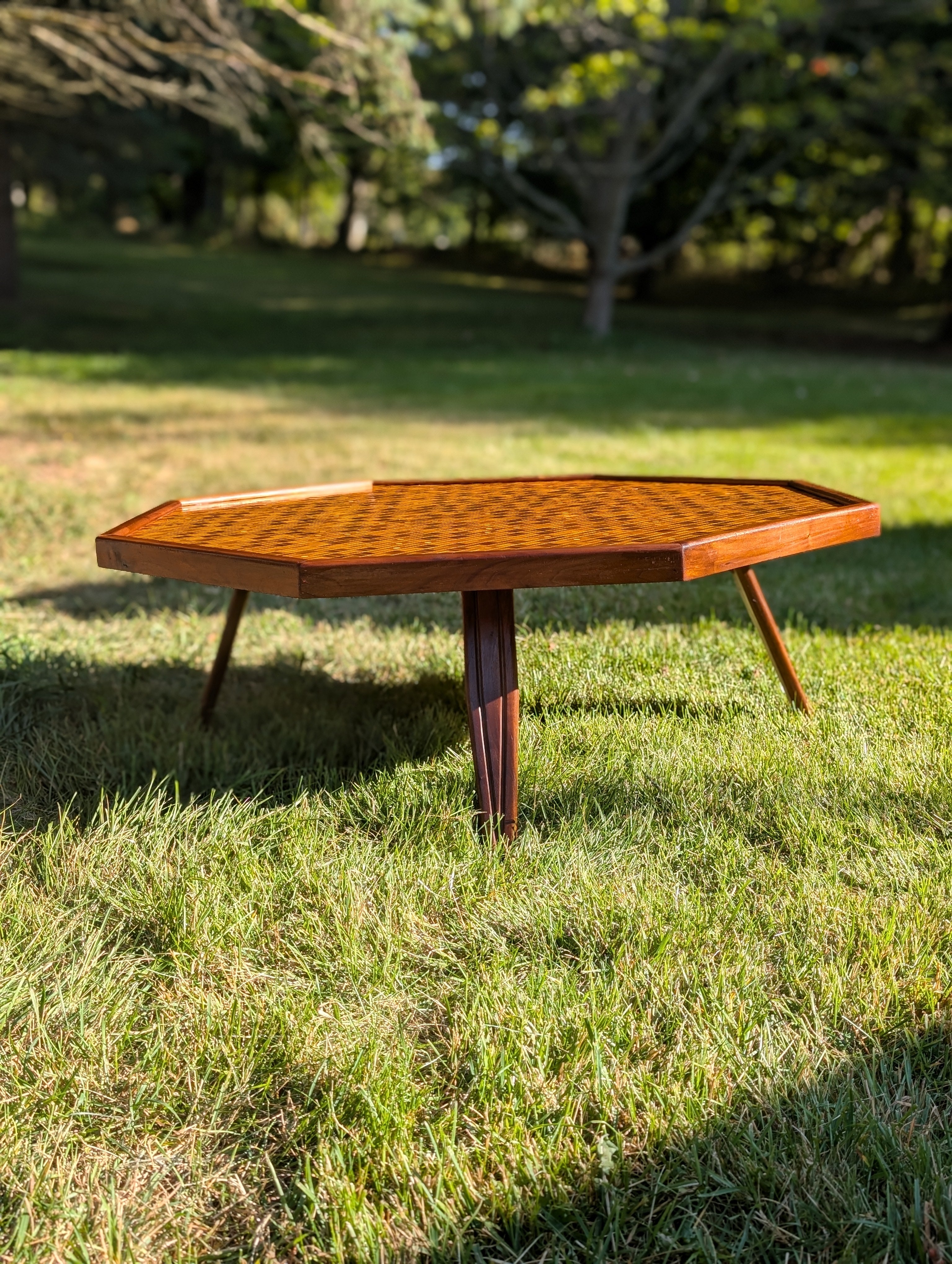 Handmade Solid Walnut and Maple Coffee Table, Circa 1982