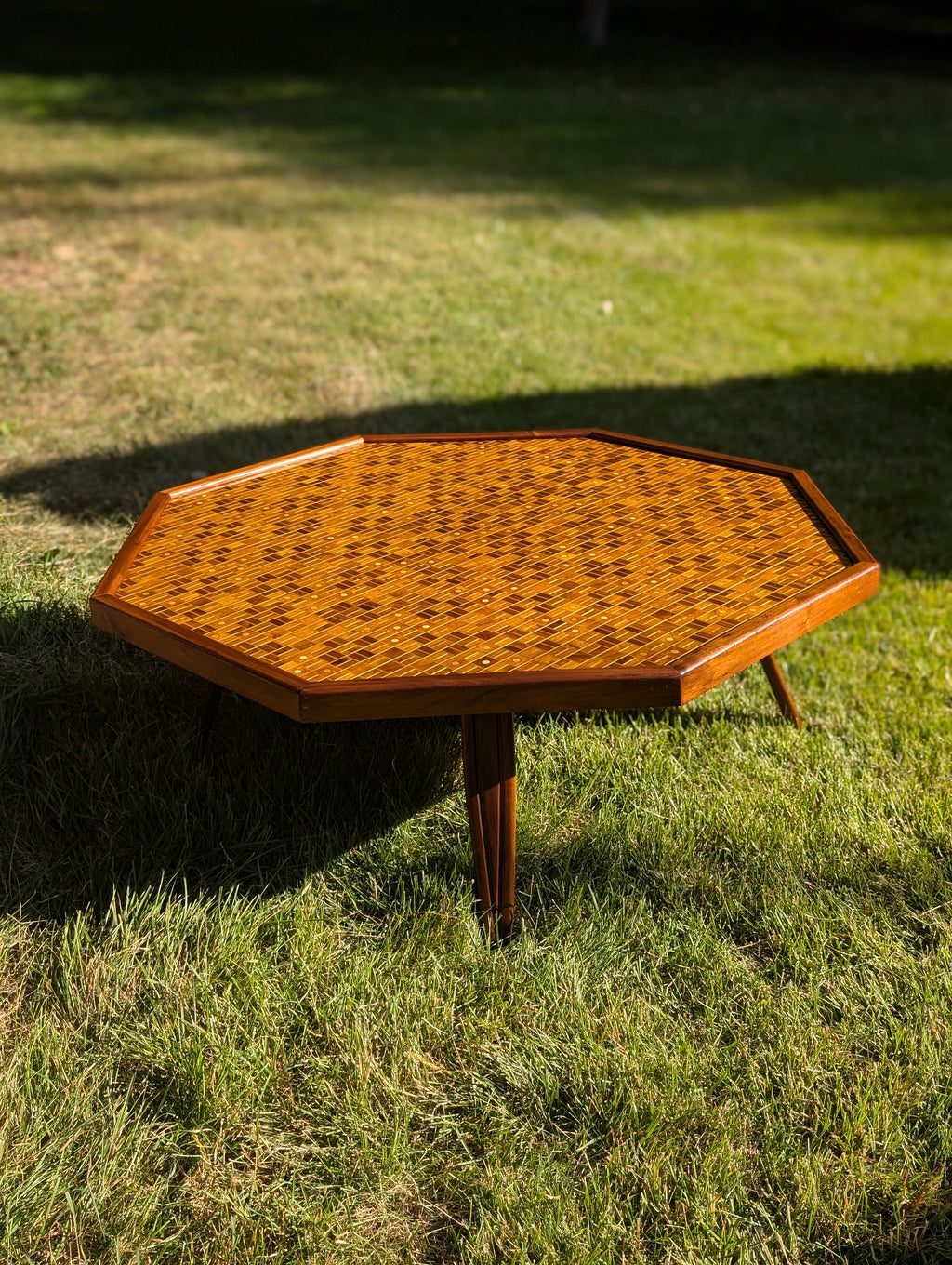 Handmade Solid Walnut and Maple Coffee Table, Circa 1982
