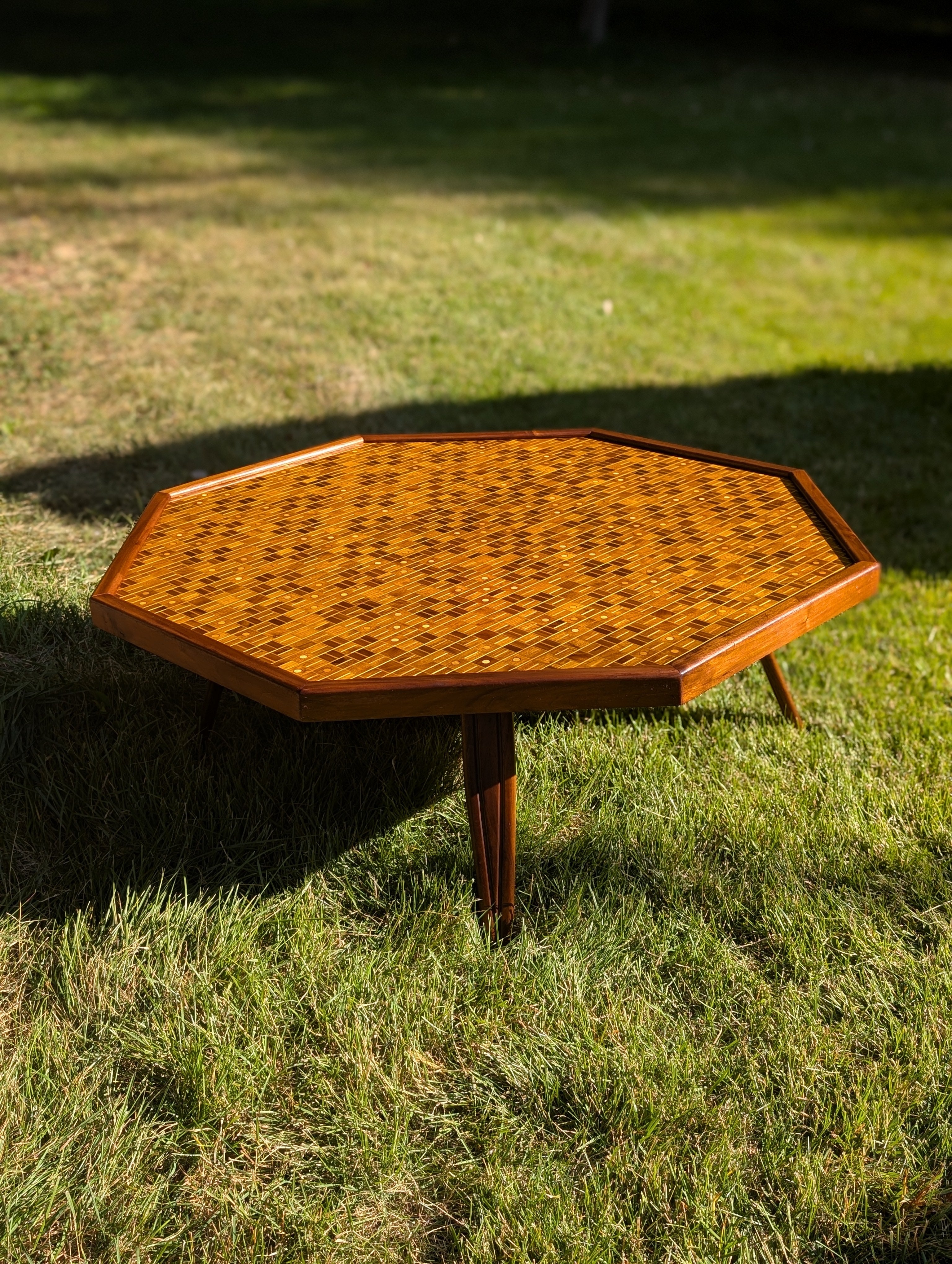 Handmade Solid Walnut and Maple Coffee Table, Circa 1982