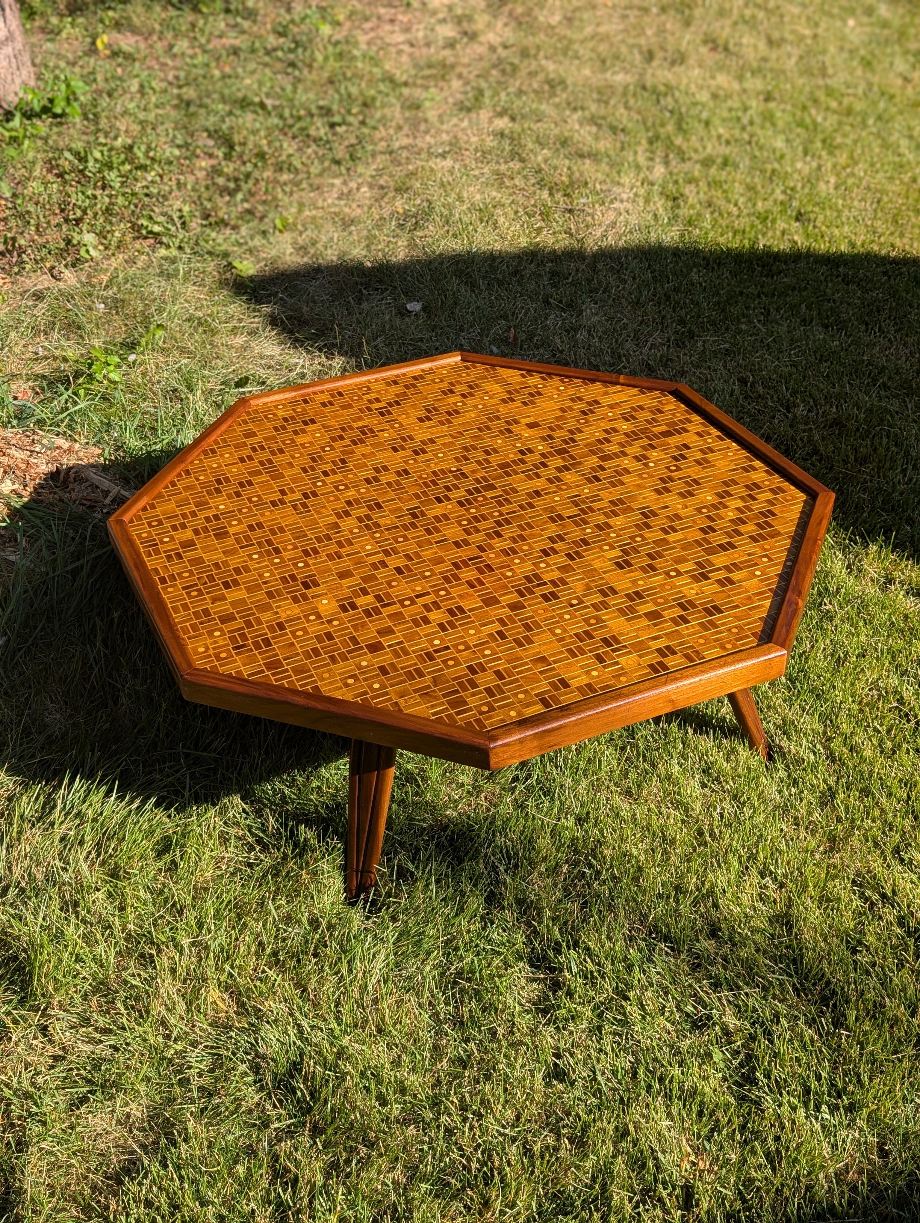 Handmade Solid Walnut and Maple Coffee Table, Circa 1982