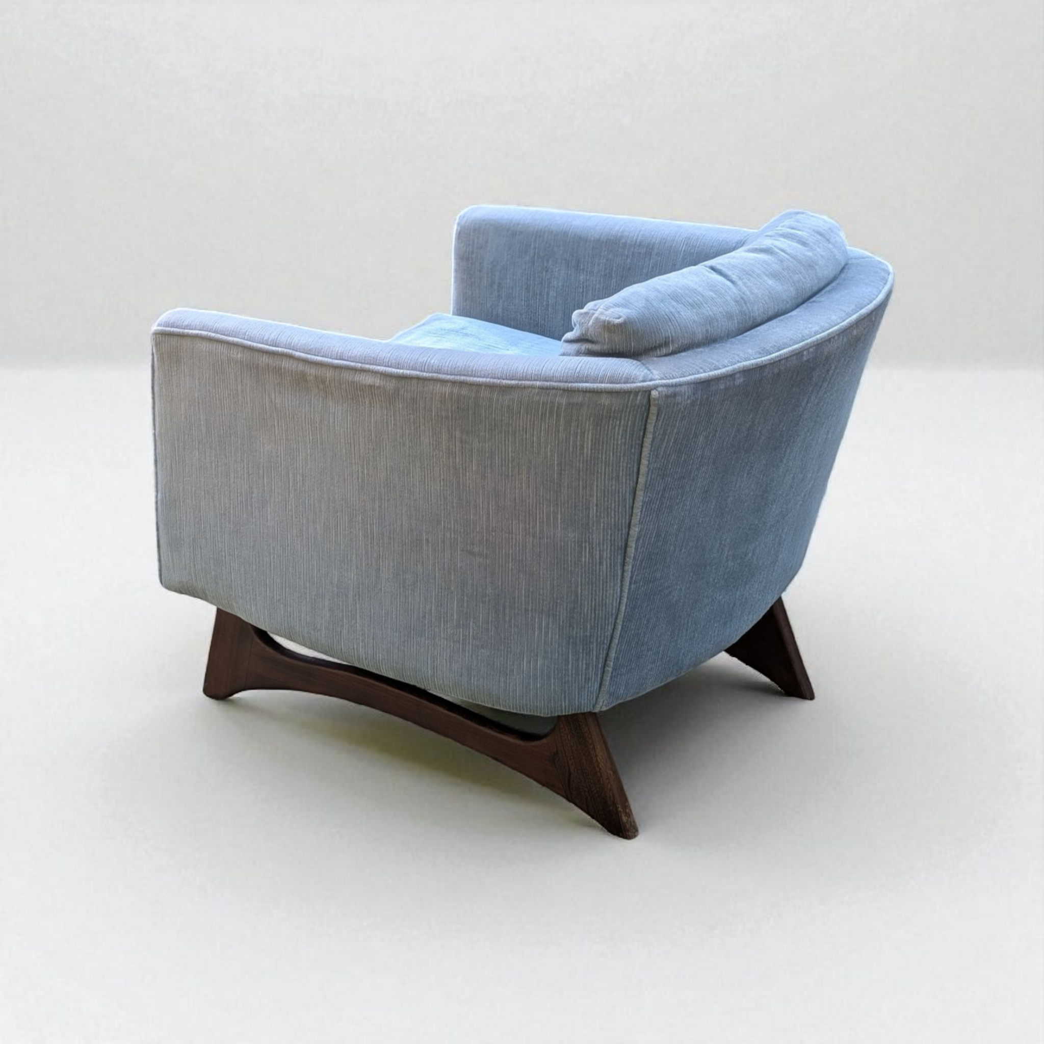 Schweiger Velvet & Sculpted Walnut Lounge Chair
