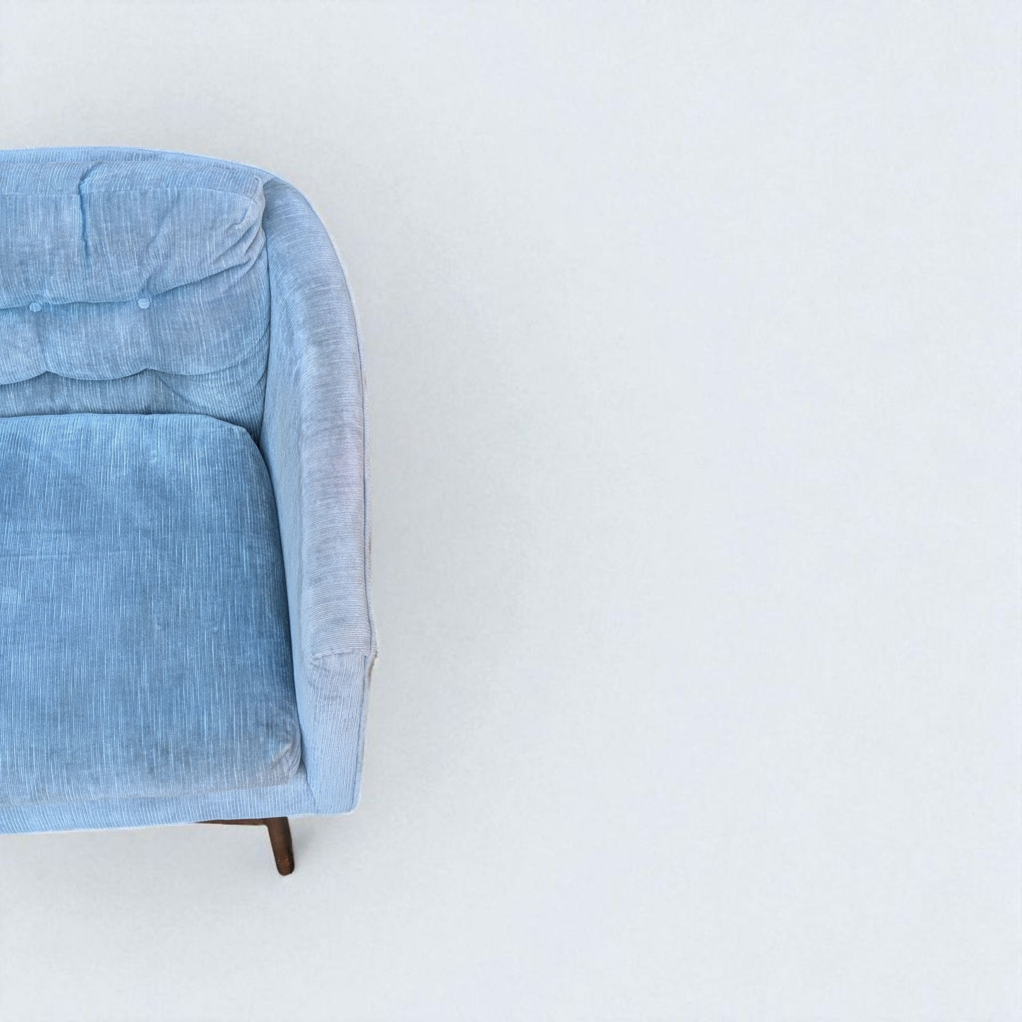 Schweiger Velvet & Sculpted Walnut Lounge Chair