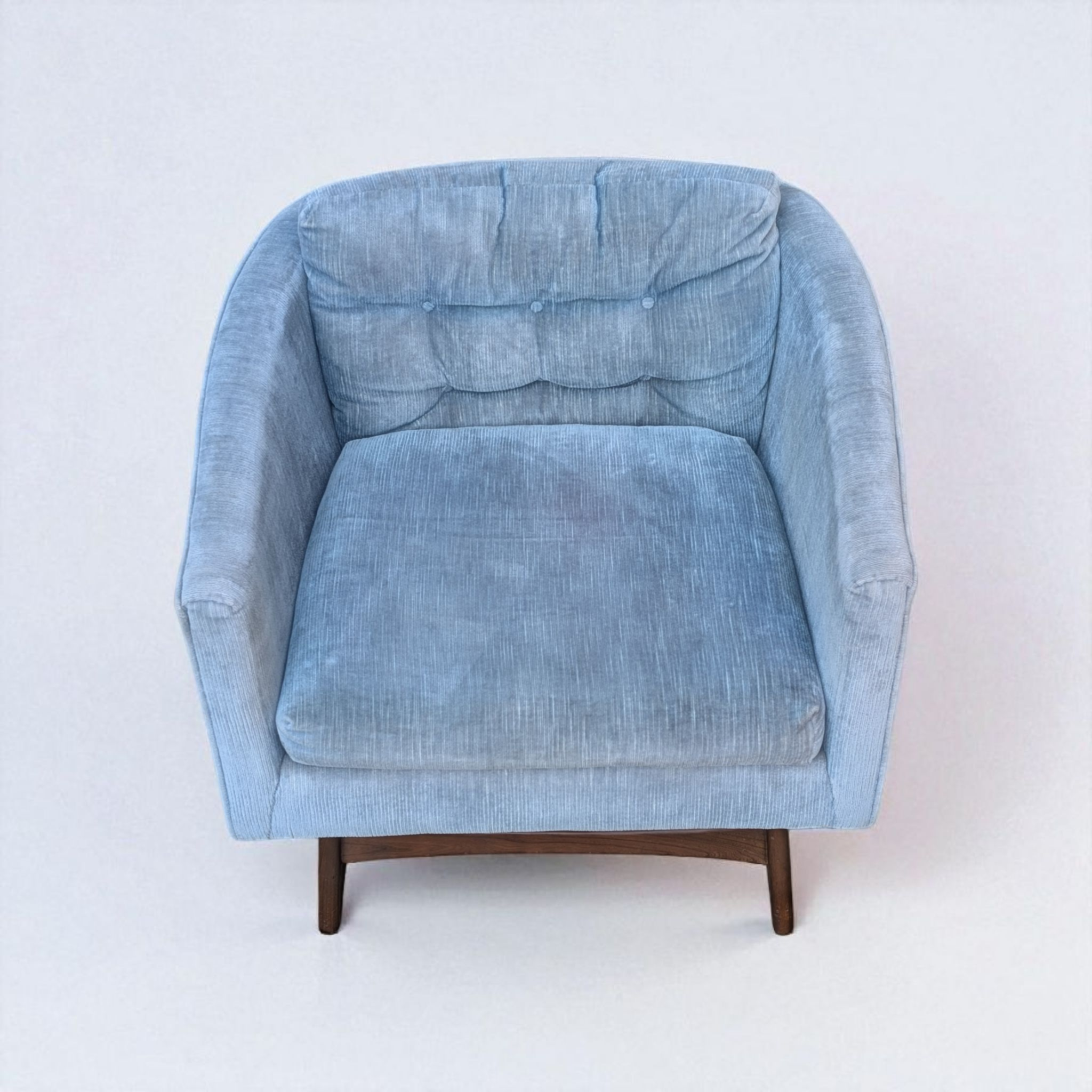 Schweiger Velvet & Sculpted Walnut Lounge Chair
