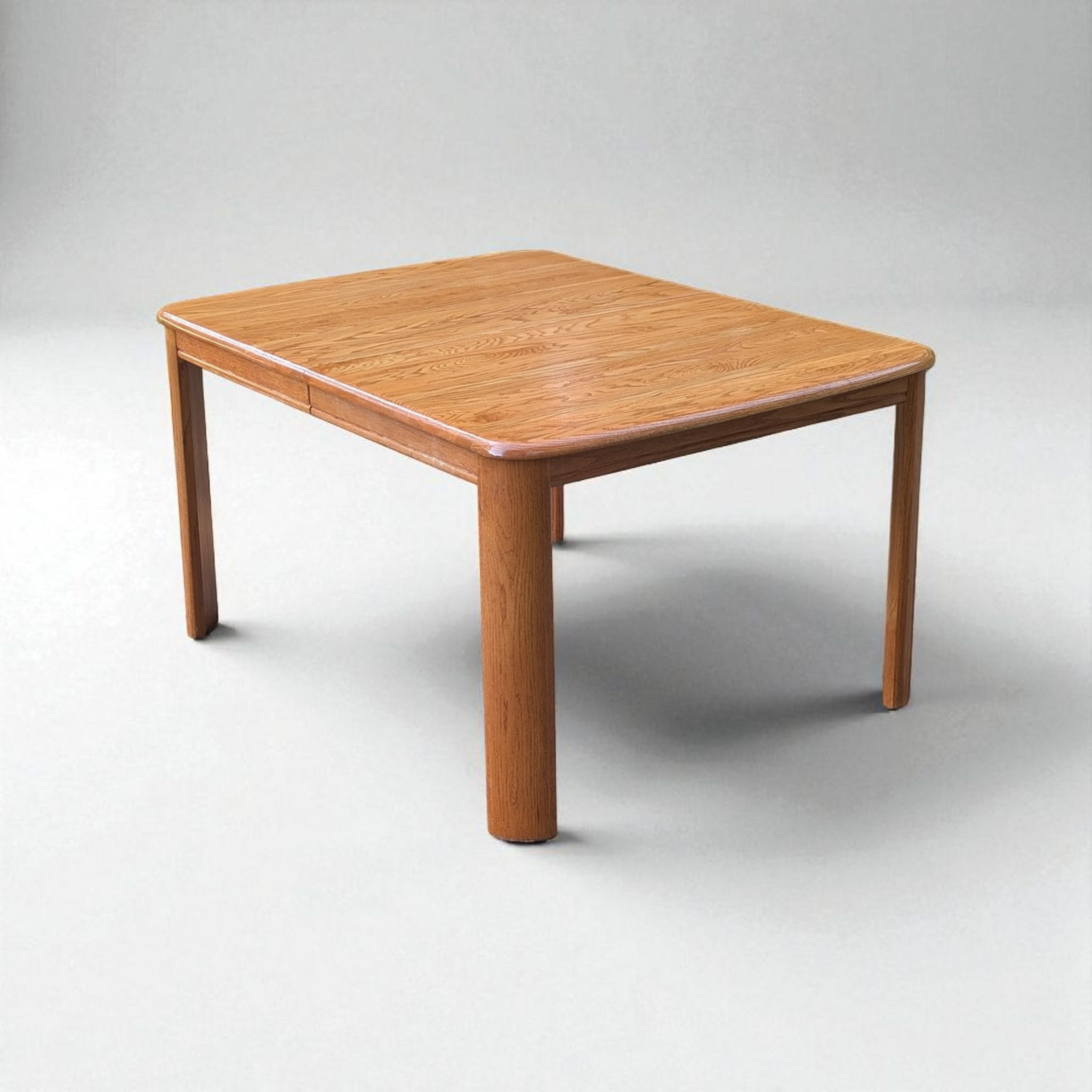 Danish Post Modern Solid Oak Expanding Dining Table